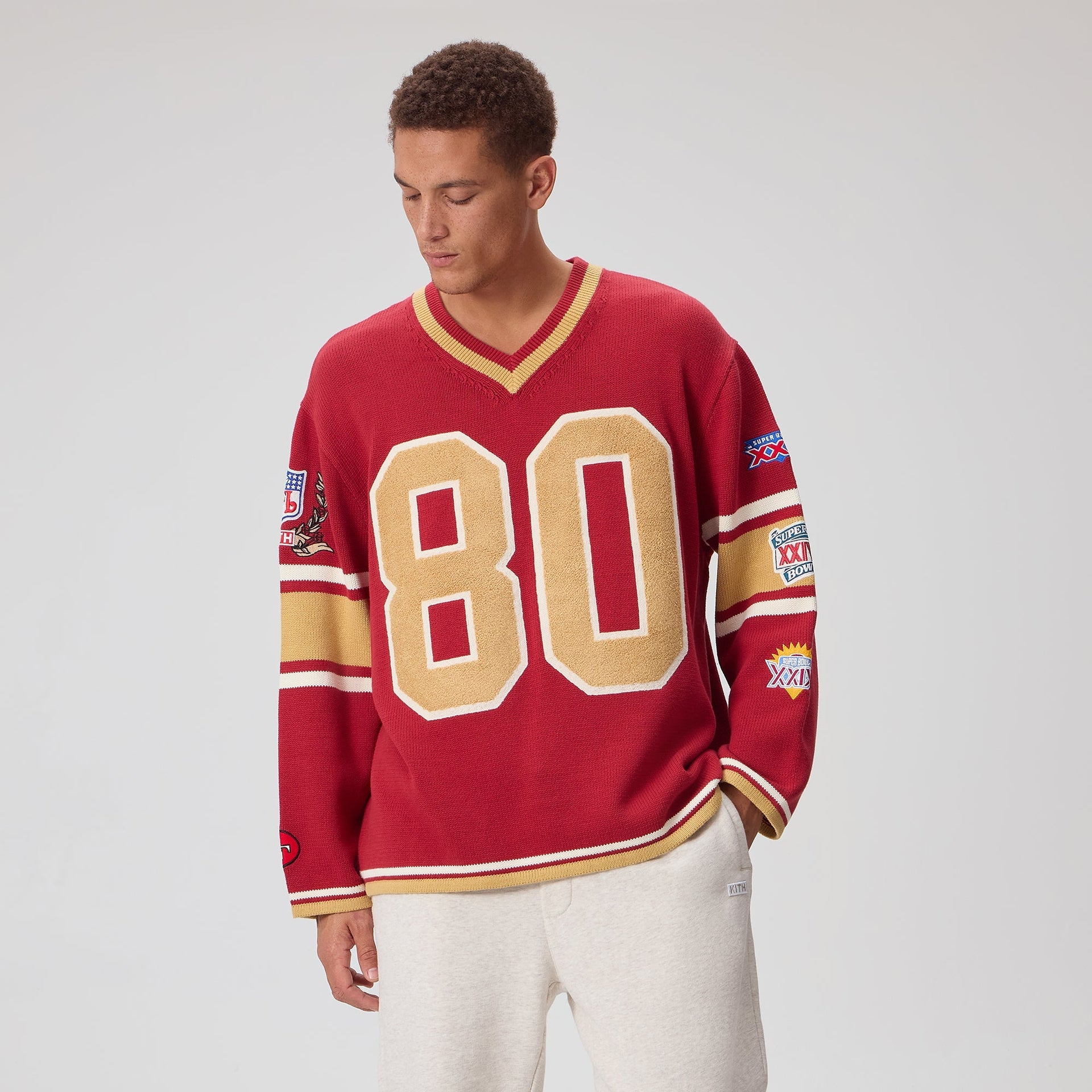 Kith for the NFL San Francisco 49ers V-neck Beau Knit Sweater - Present