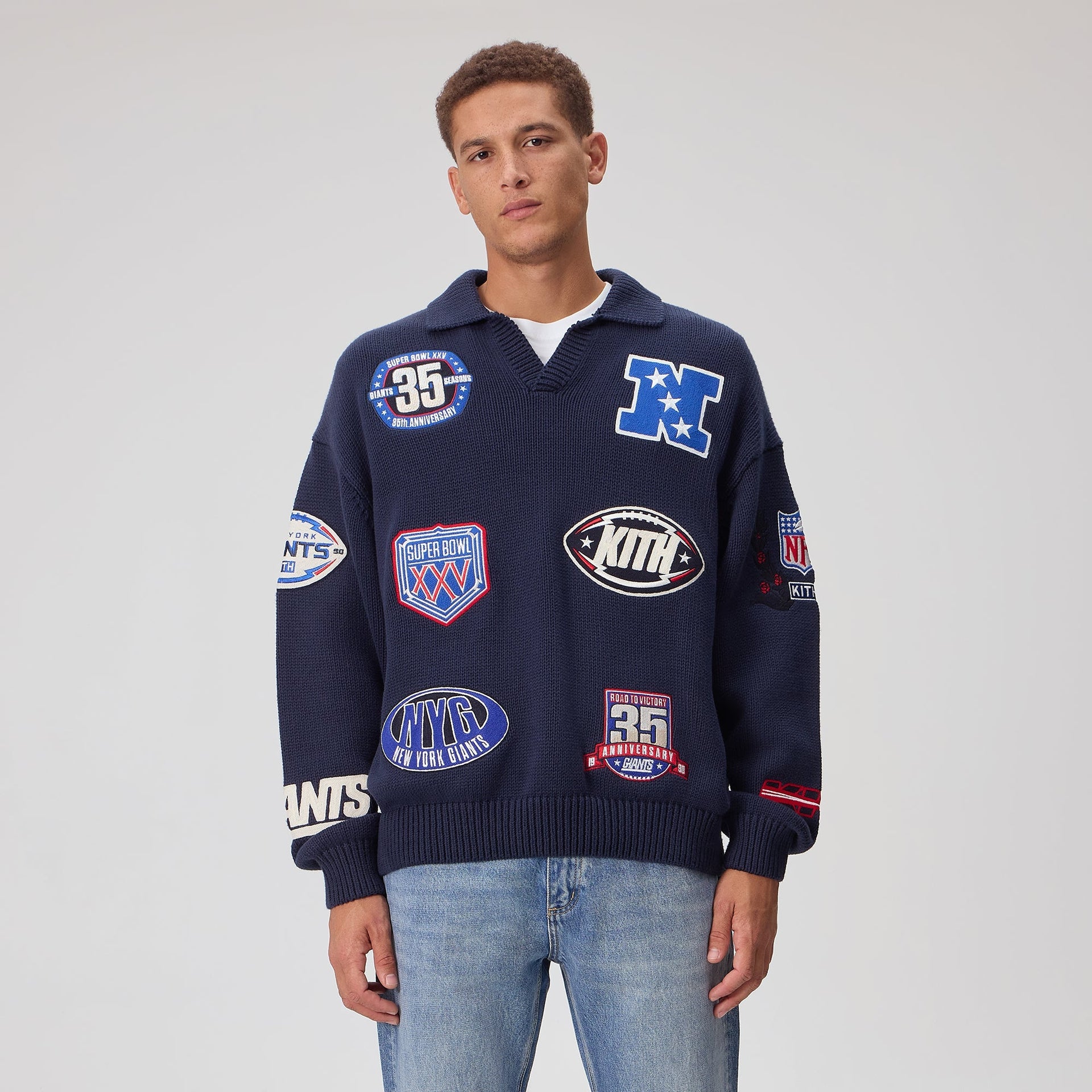Kith for the NFL New York Giants Nelson Rugby Sweater - Nocturnal