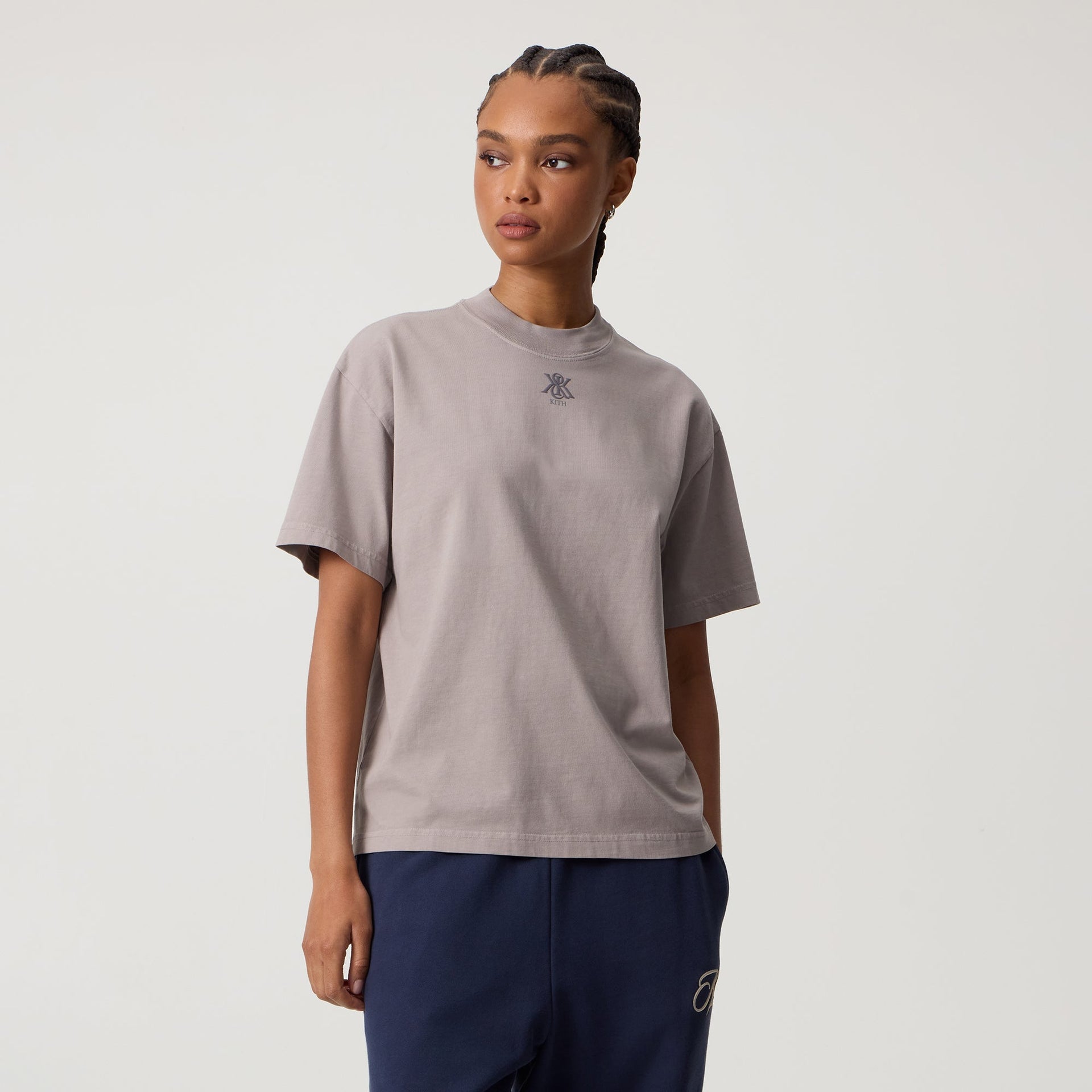 Kith Women Mock Neck Vintage Tee - Storm