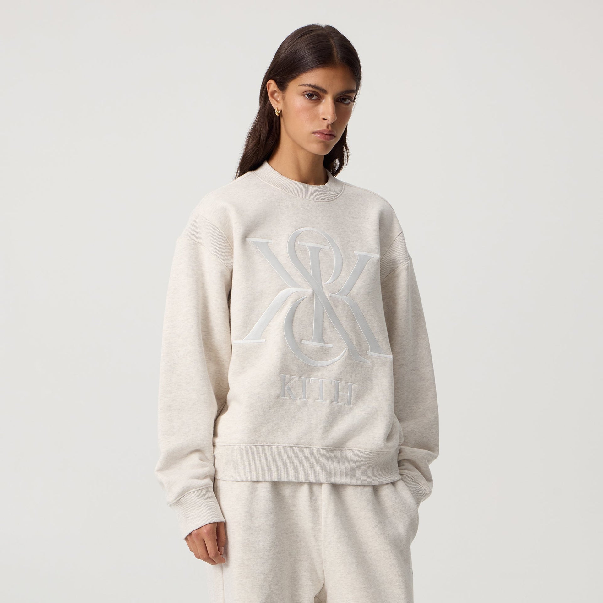 Kith Women Asher III Crest Crewneck - Sandy Heather