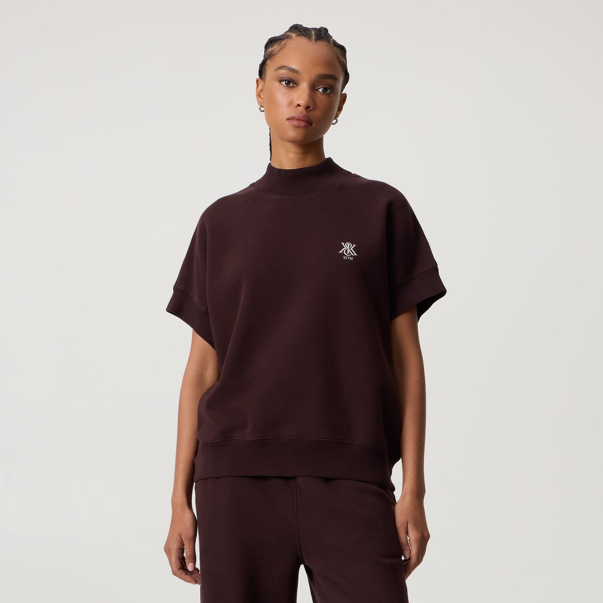 Kith Women Opal Dolman Mock Neck Short Sleeve - Incognito