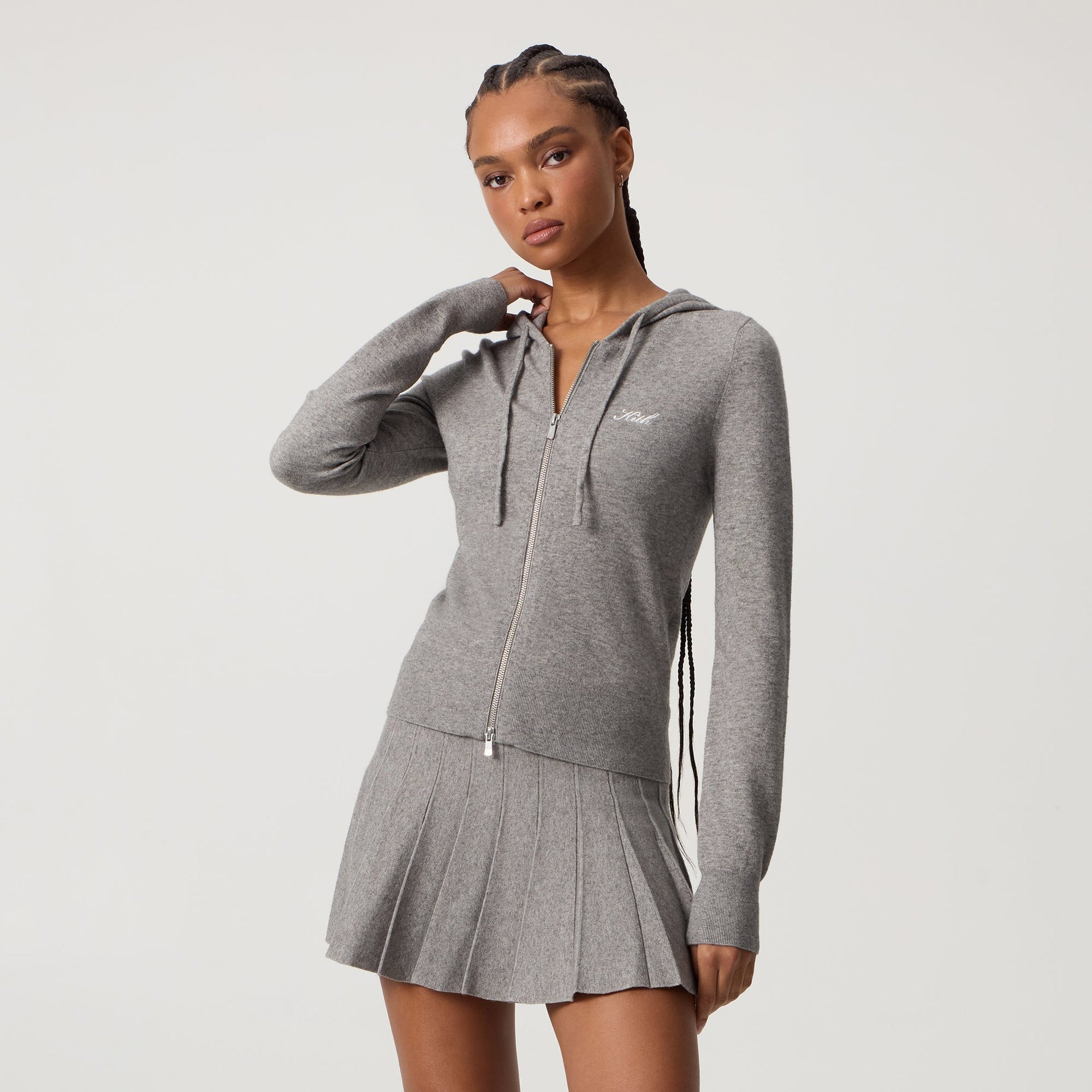 Kith Women Faryn Hooded Zip Sweater - Graphite