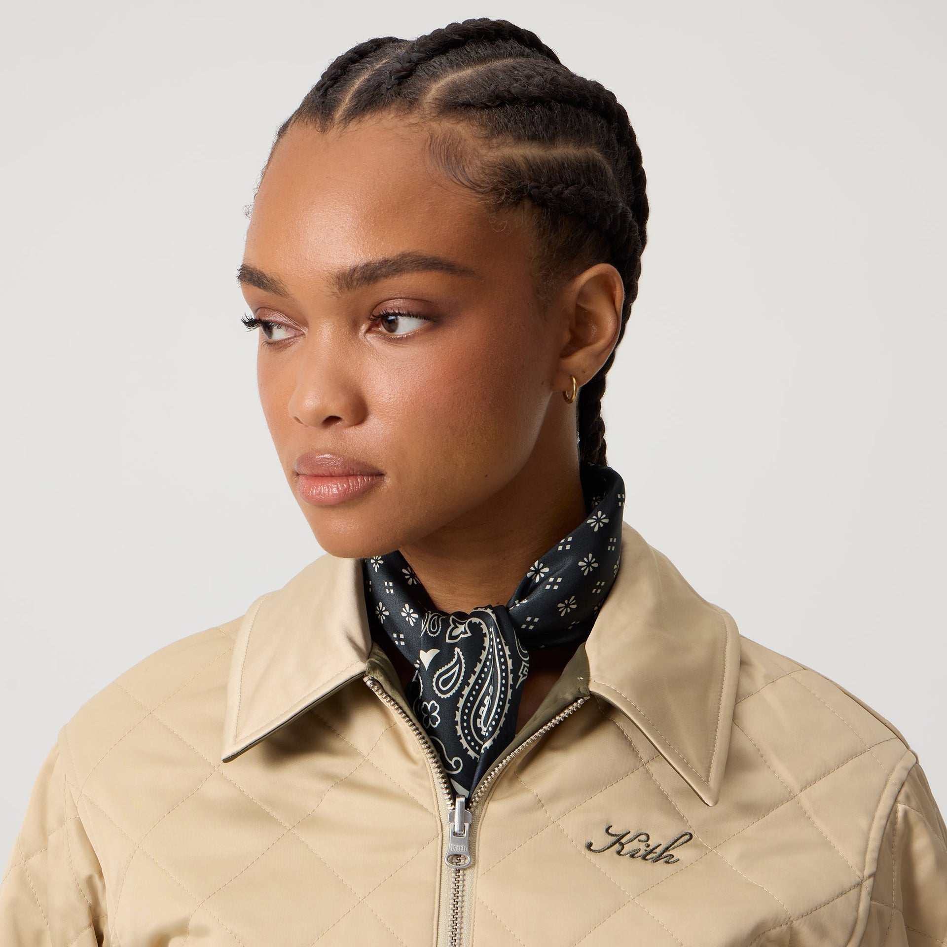 Kith Women Printed Paisley Silk Bandana - Black Beauty