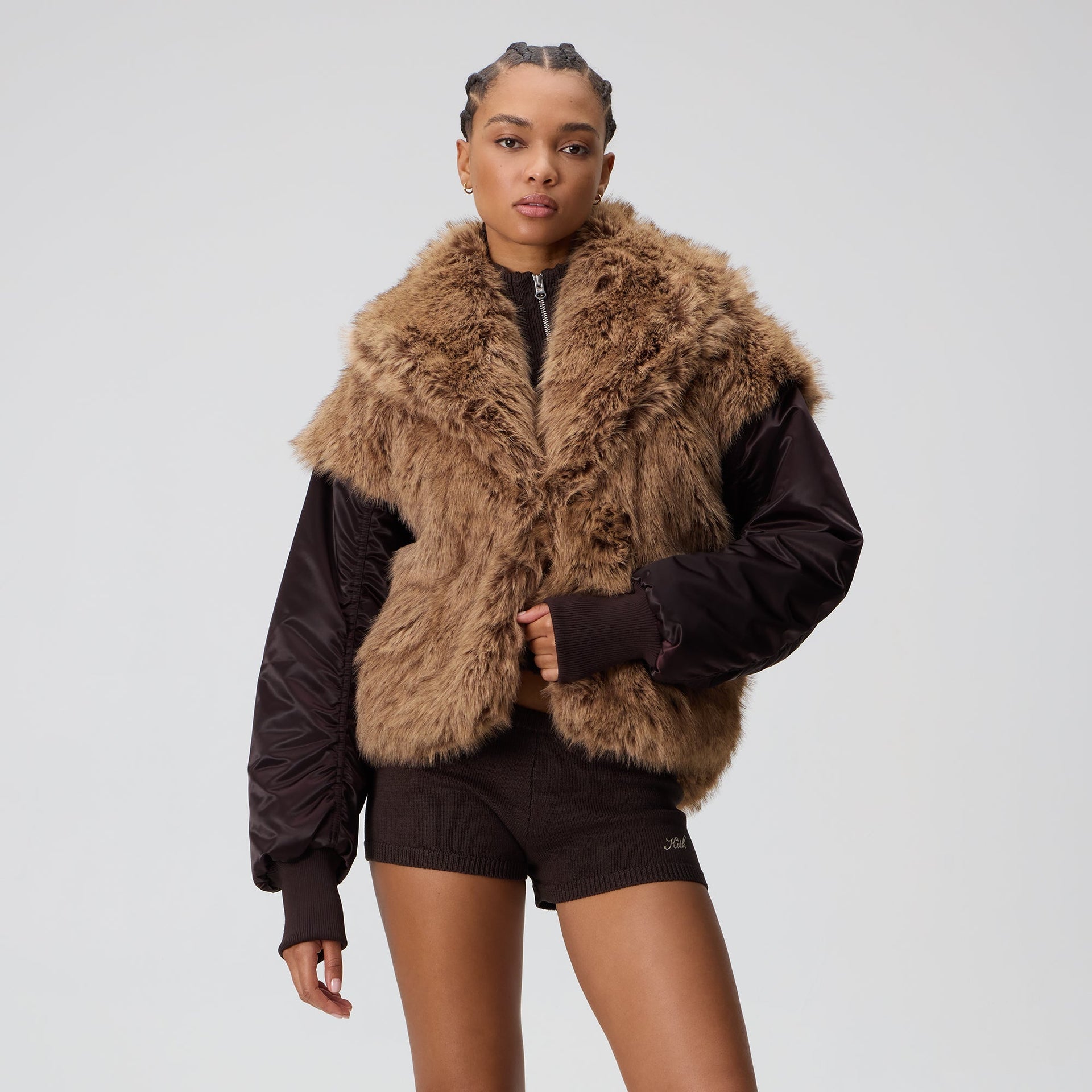 Kith Women Senna Faux Fur Reversible Bomber - Incognito