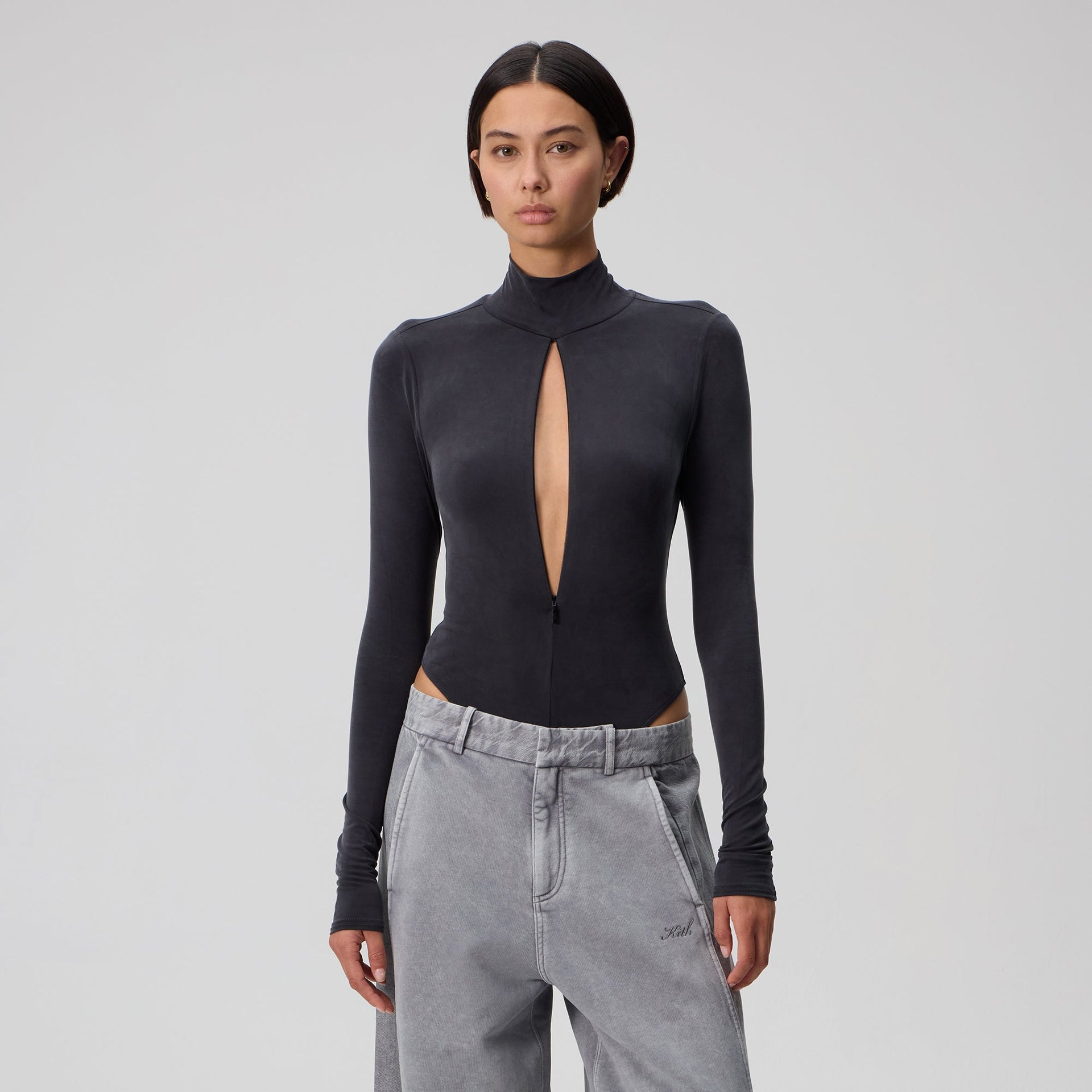 Kith Women Alexis Zip Front Bodysuit - Black