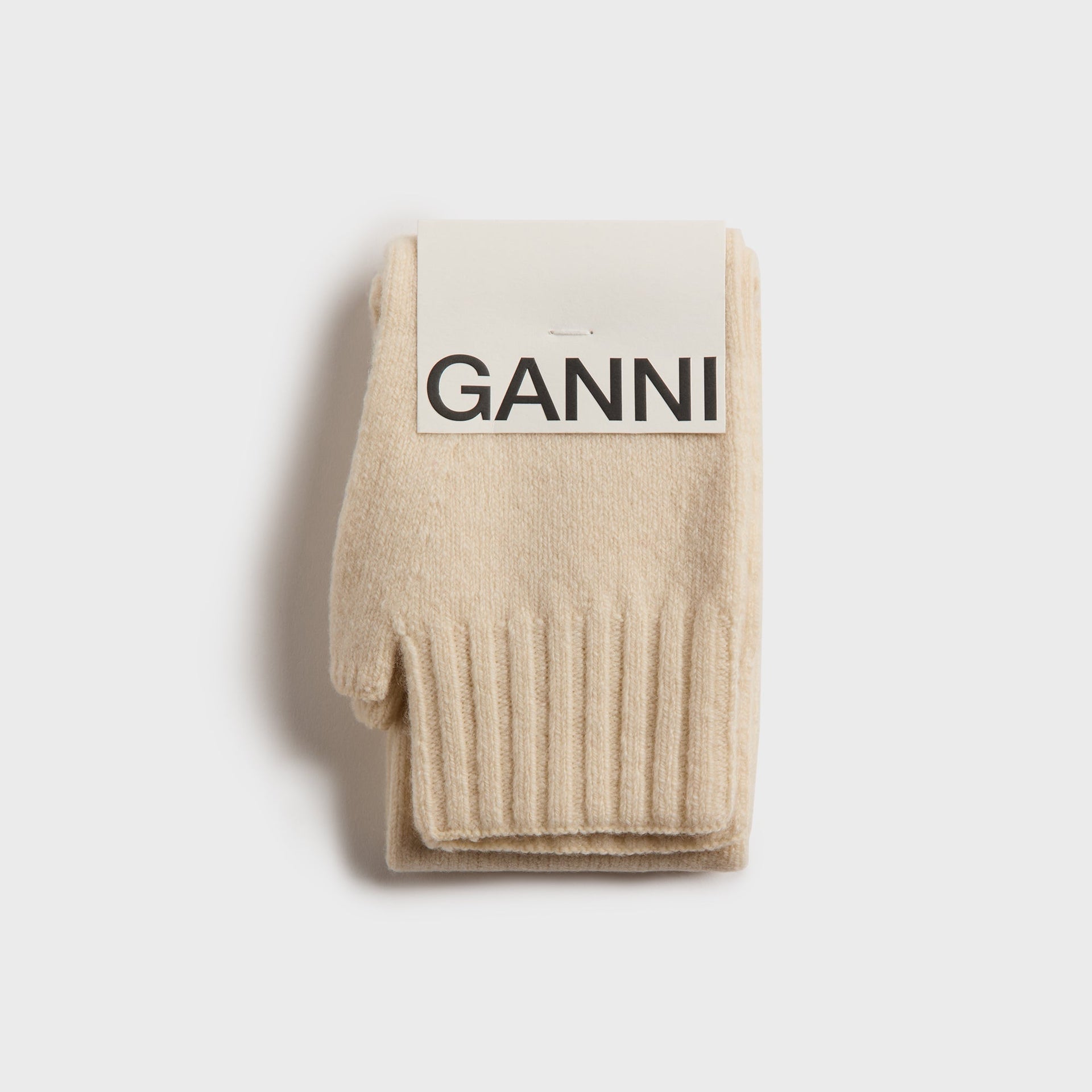 Ganni Wool Yak Mix Fingerless Gloves - Phantom