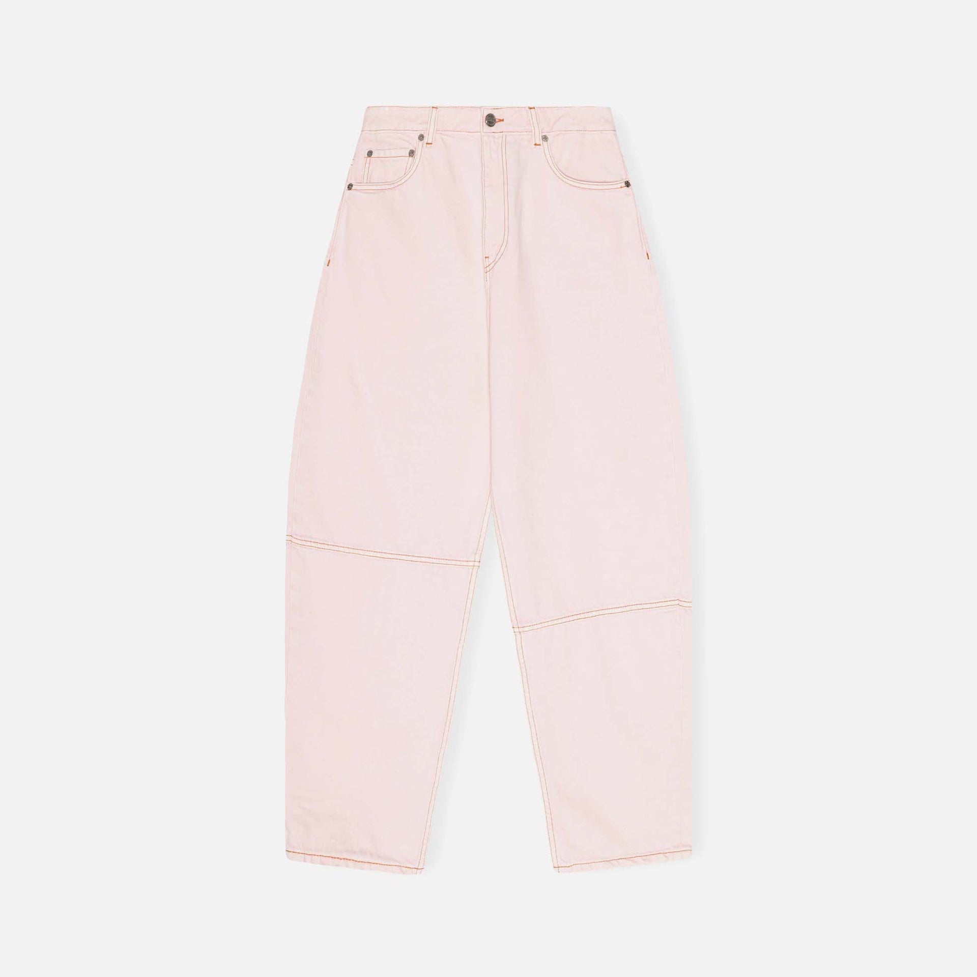 Pantalon Ganni en denim surteint Stary - Rose craie