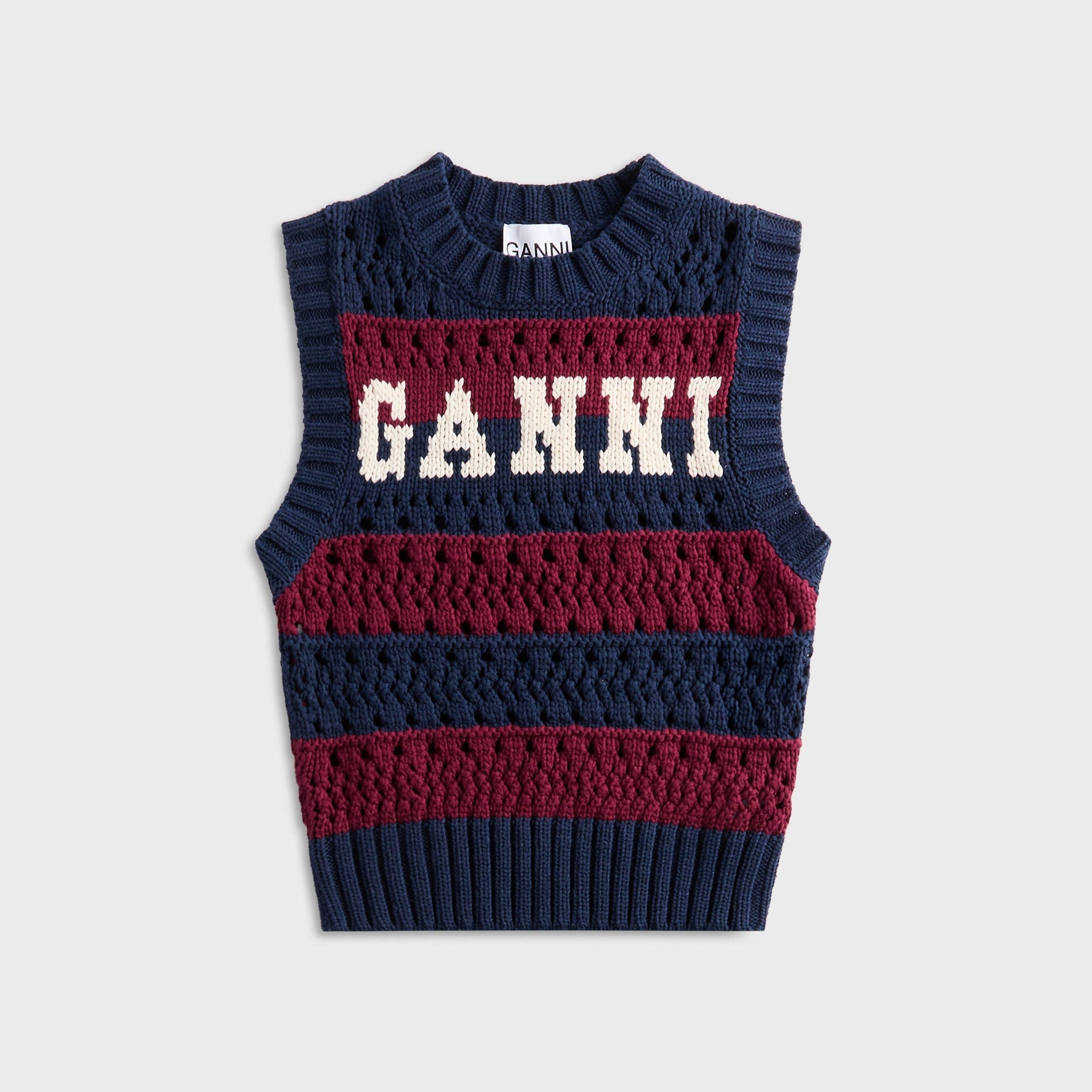 Gilet rayé Ganni en mélange de coton - Multicolore