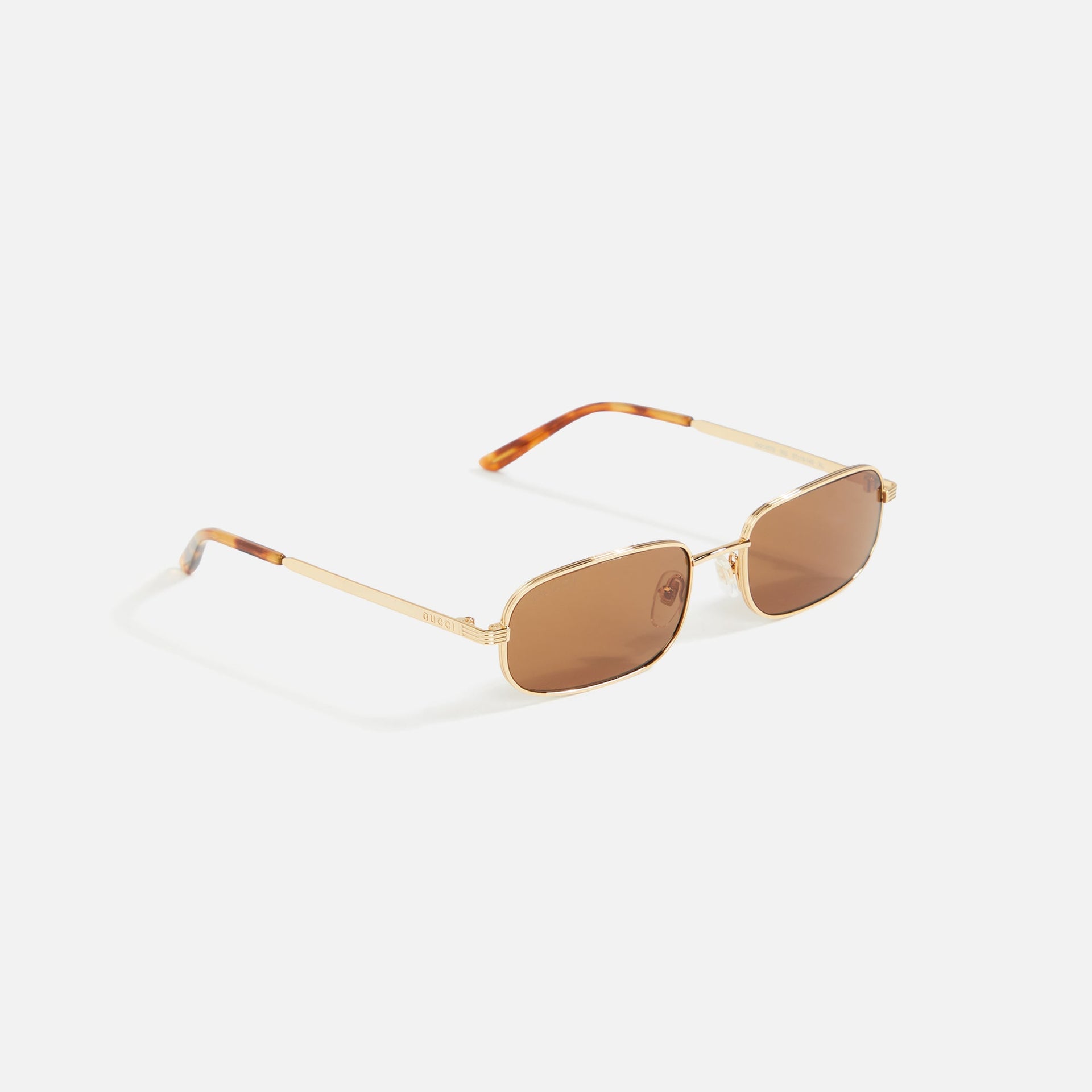 Lunettes de soleil Gucci XL en métal - Marron/Or