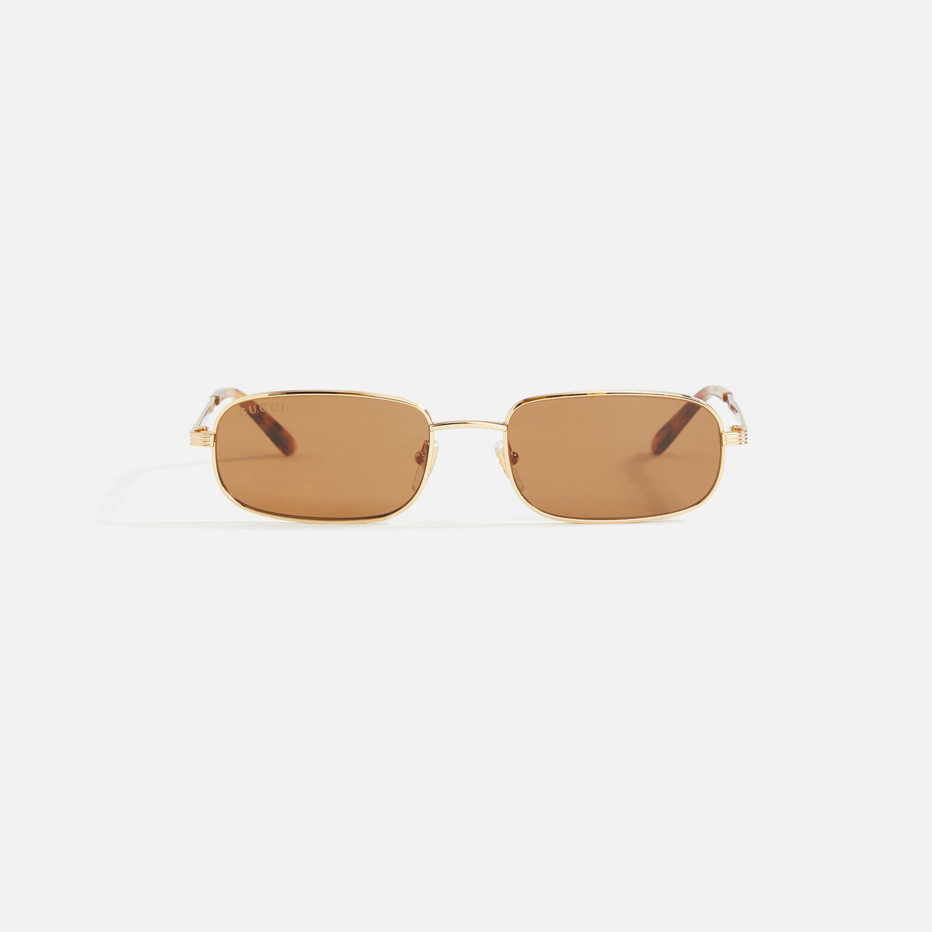 Lunettes de soleil Gucci XL en métal - Marron/Or