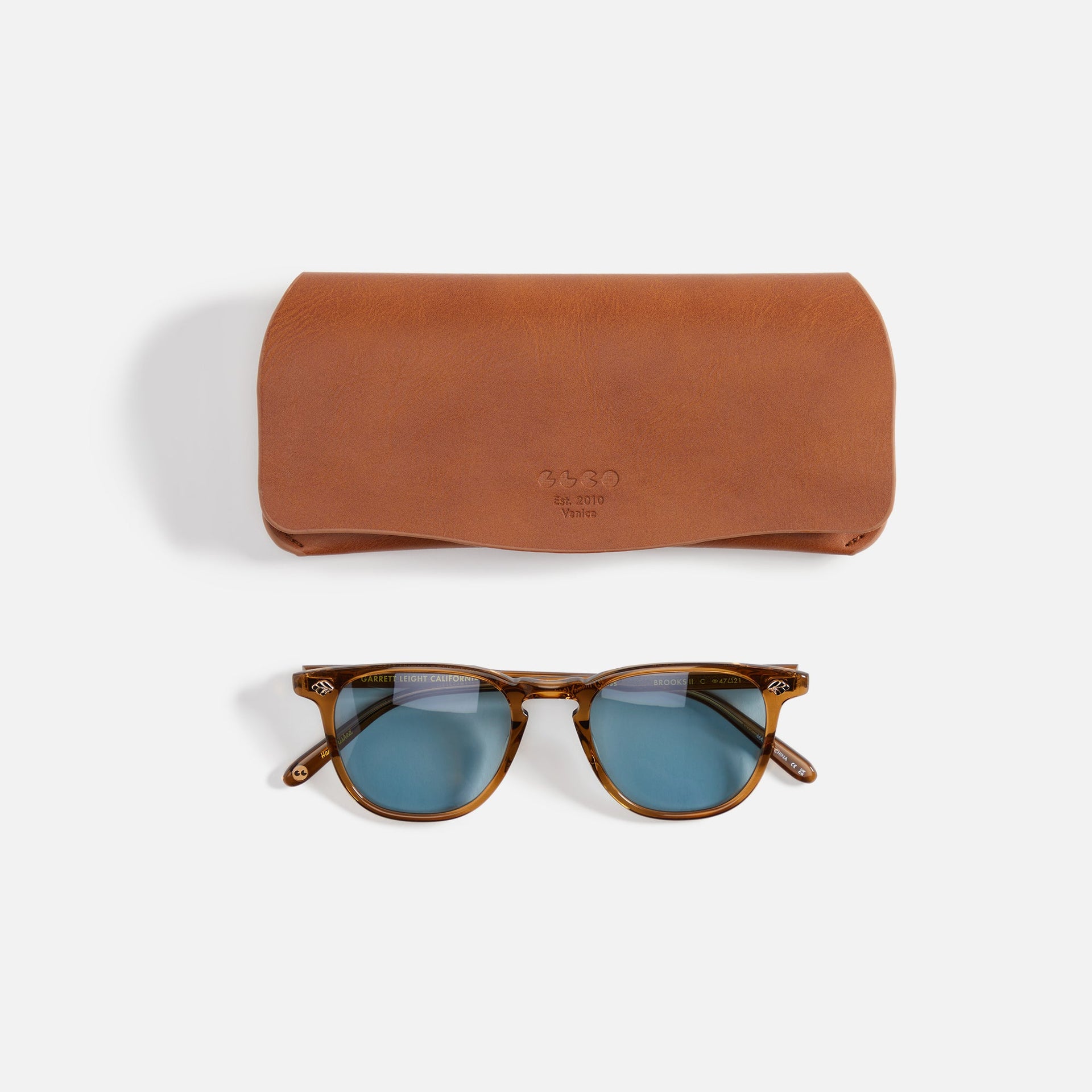 Garrett Leight Brooks II Soleil - Caramel / Bleu pur