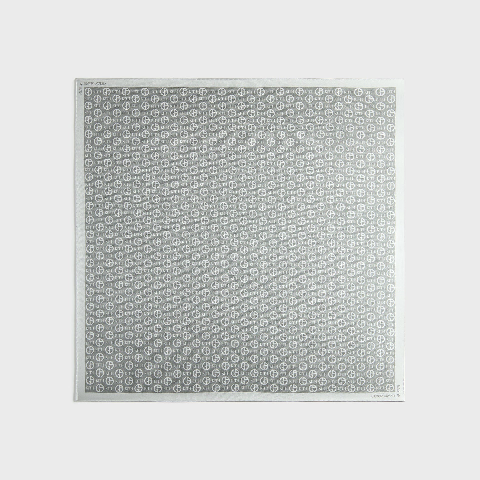 Giorgio Armani & Kith Monogram Printed Silk Bandana - Concrete