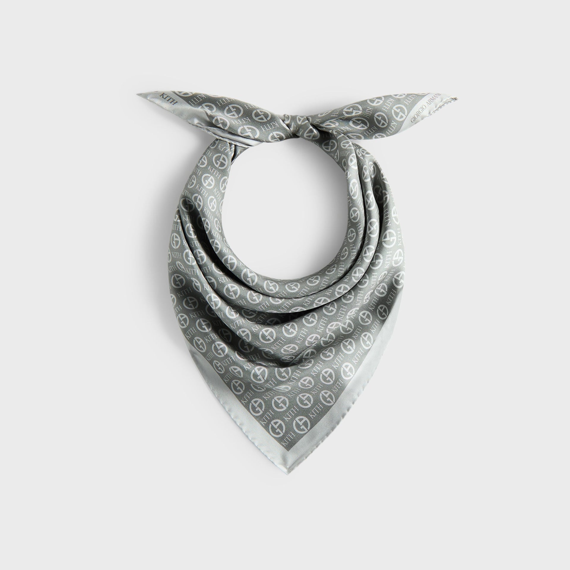 Giorgio Armani & Kith Monogram Printed Silk Bandana - Concrete