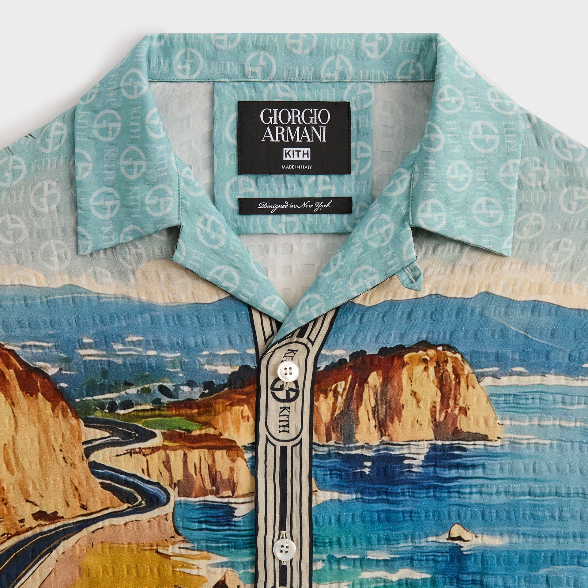 Giorgio Armani & Kith Malibu Short Sleeve Thompson Camp Collar Shirt - Multi