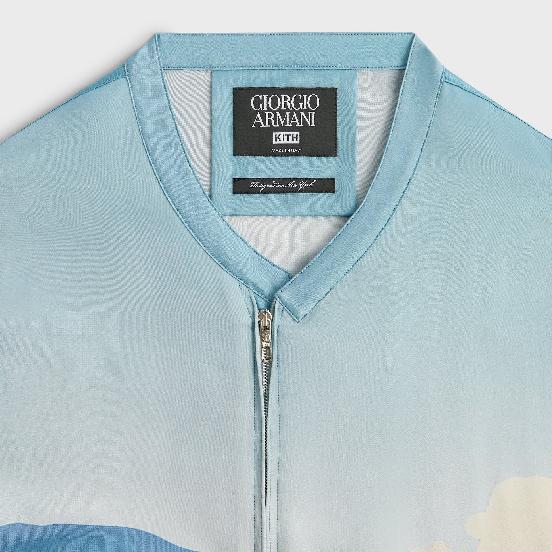 Giorgio Armani & Kith Forte dei Marmi Long Sleeve Zip-Up Shirt - Multi