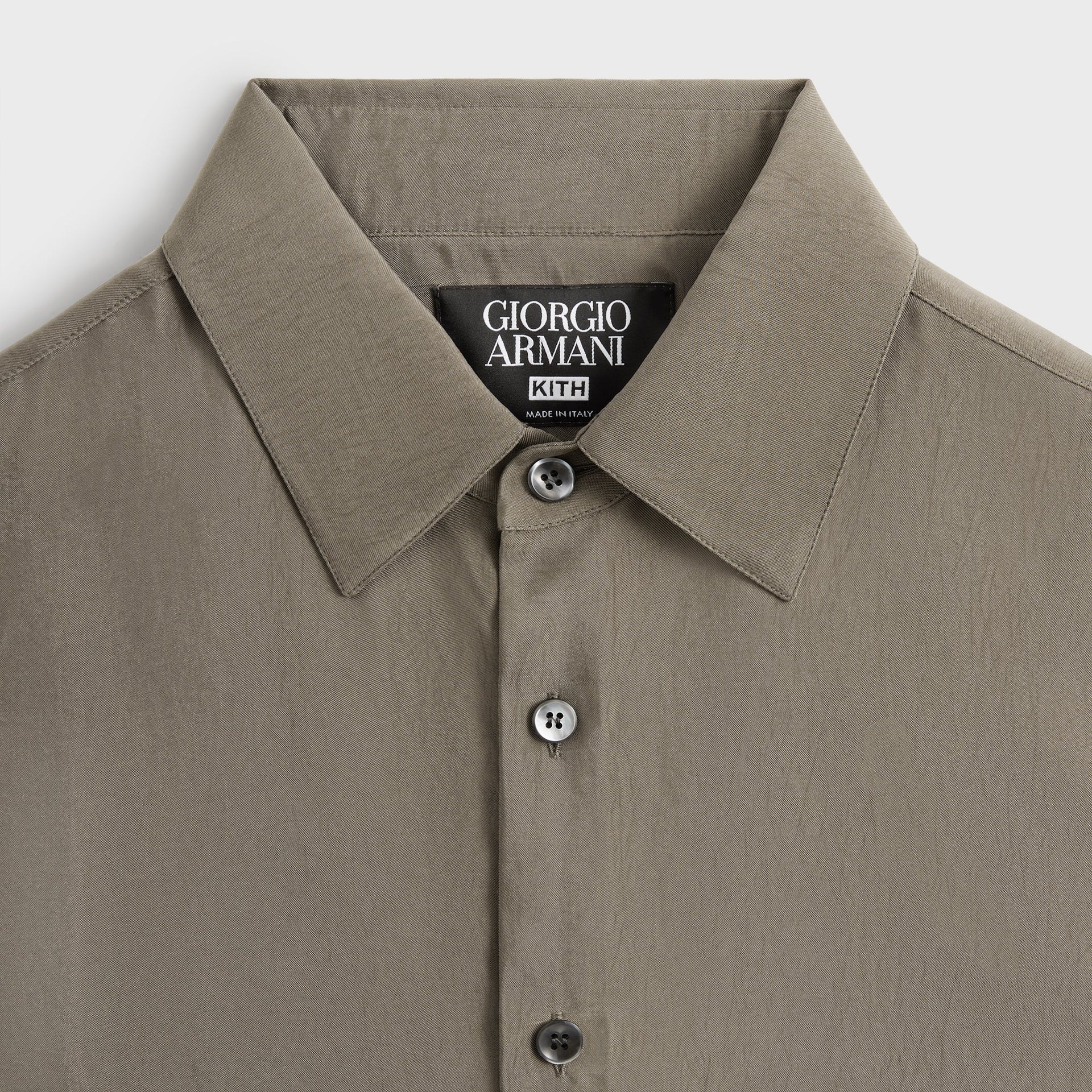 Giorgio Armani & Kith Silky Short Sleeve Button Up - Gravel