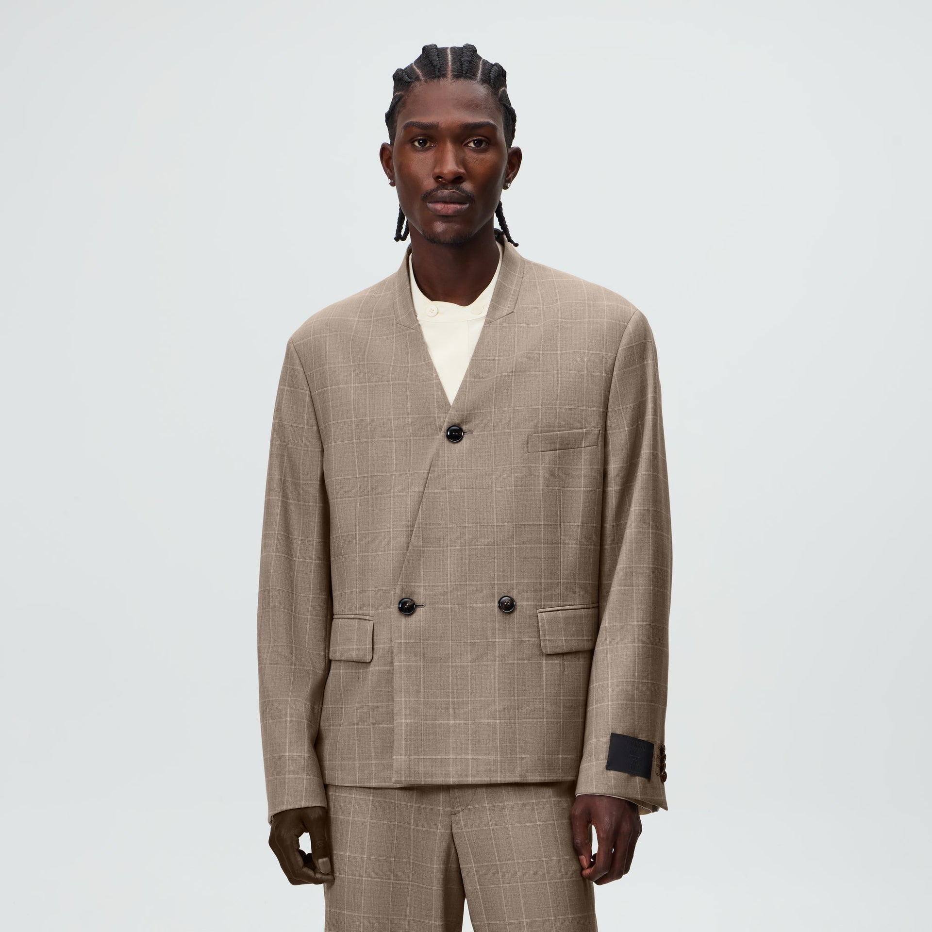 Giorgio Armani & Kith &Kin Single Breasted Collarless Jacket - Dark Ash - PH