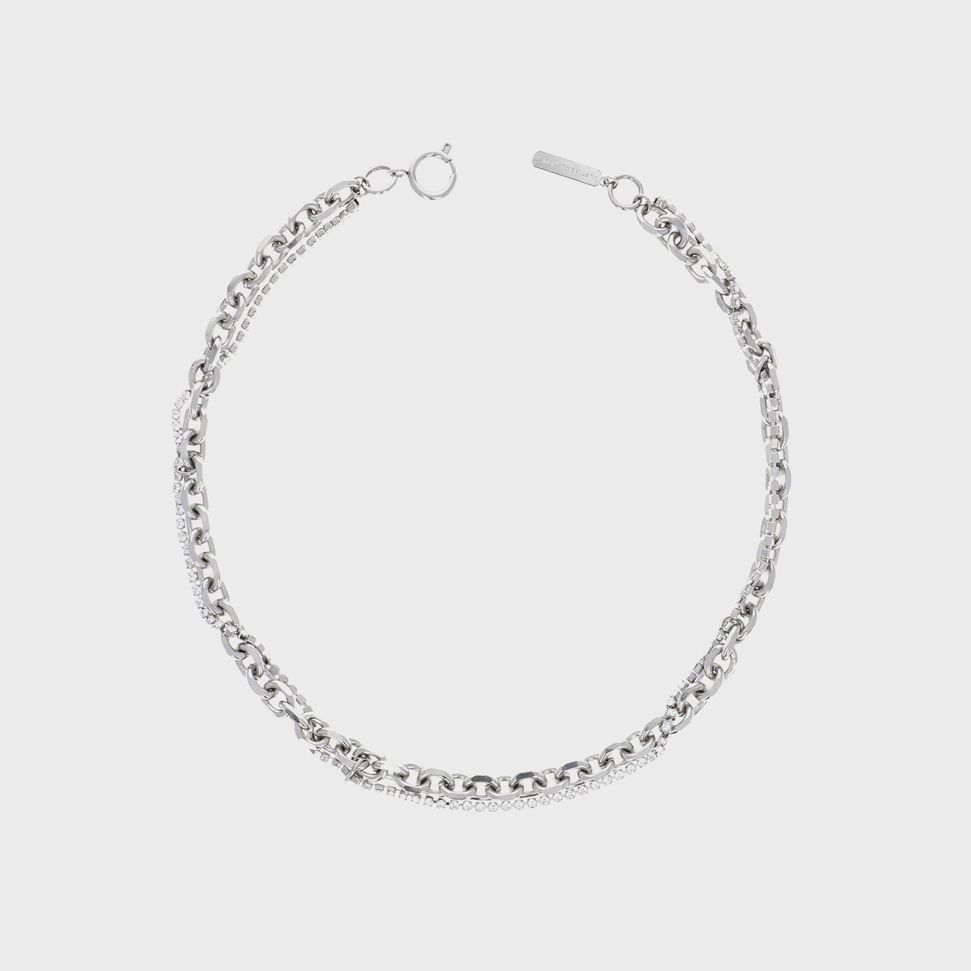Justine Clenquet Dana Crystal Necklace in Palladium