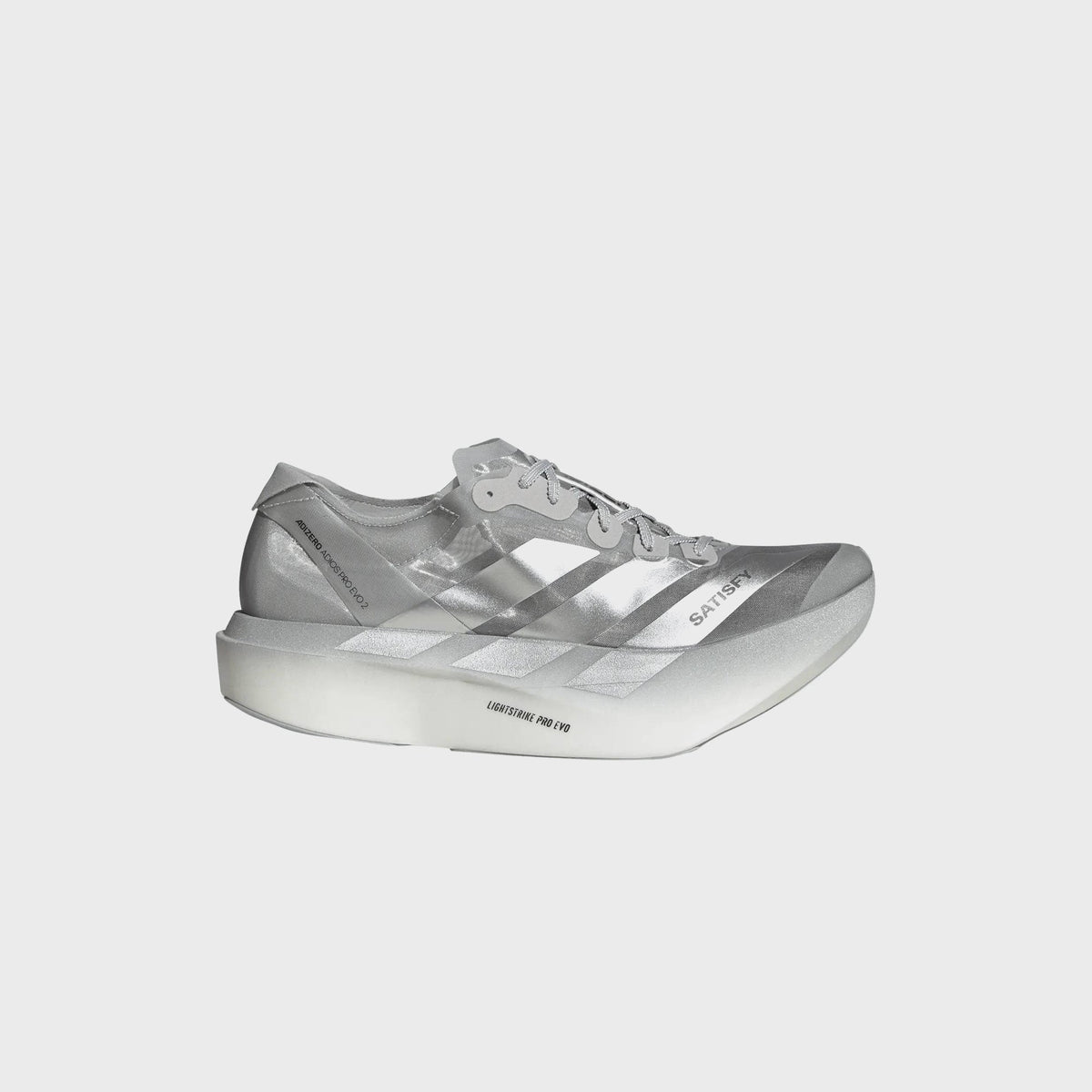 adidas x SATISFY Adizero Adios Pro Evo 2 - Silver Metallic / Grey Two