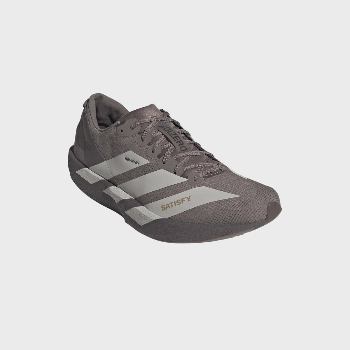 adidas x SATISFY Adizero Adios 9 - Brown / Pearl Metallic / Charcoal