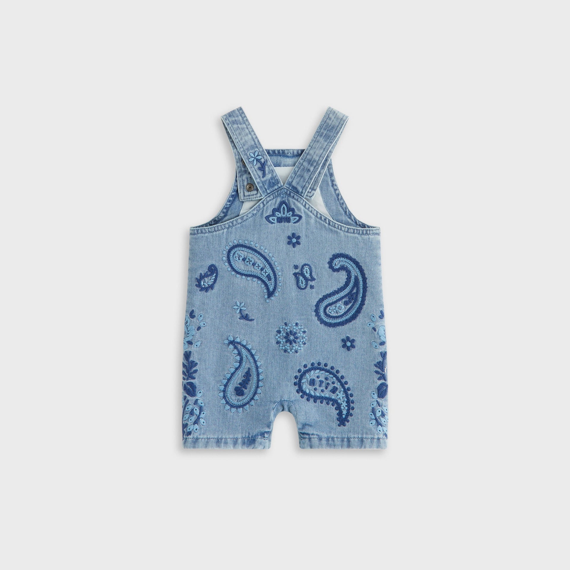 Kith Baby Floral Paisley Chambray Shortall - Kent Light Wash