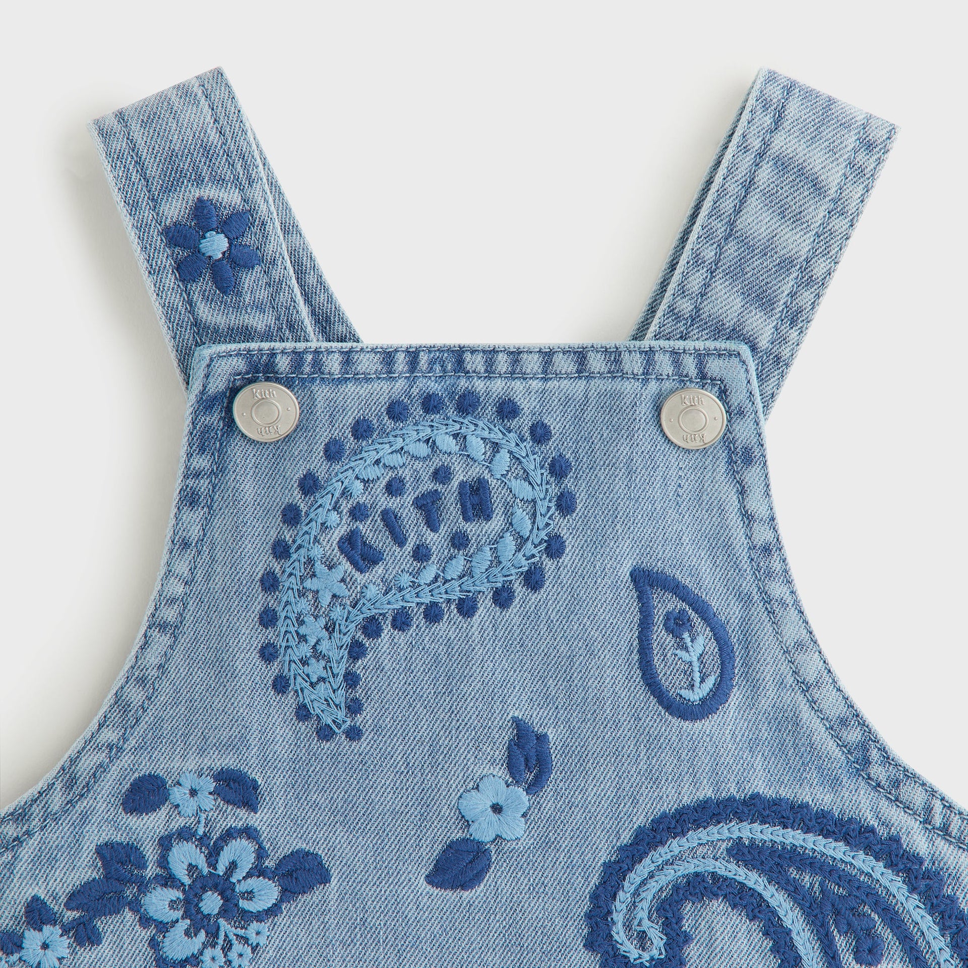 Kith Baby Floral Paisley Chambray Shortall - Kent Light Wash