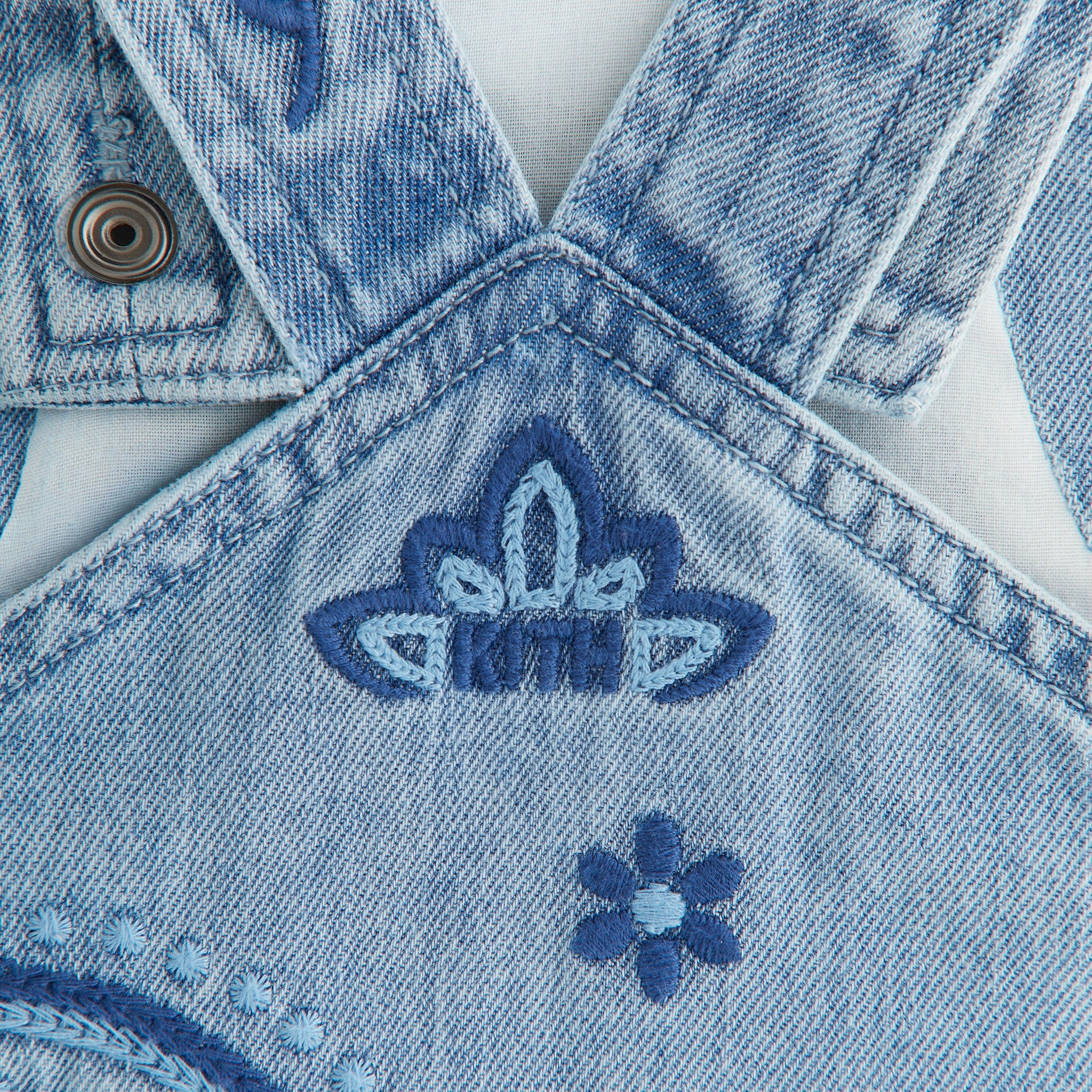 Kith Baby Floral Paisley Chambray Shortall - Kent Light Wash