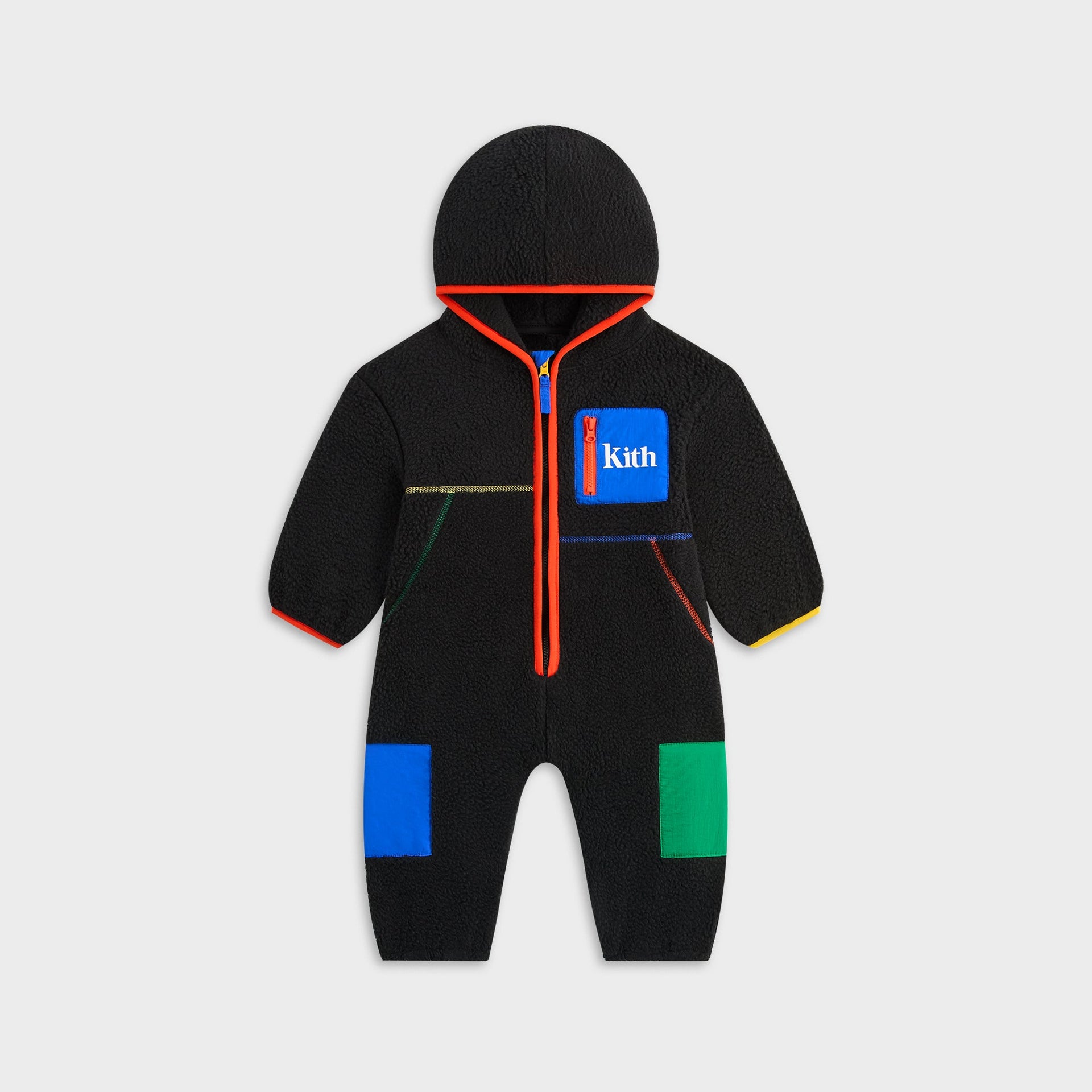 Kith Baby Color-Block Sherpa Antony Coverall - Black