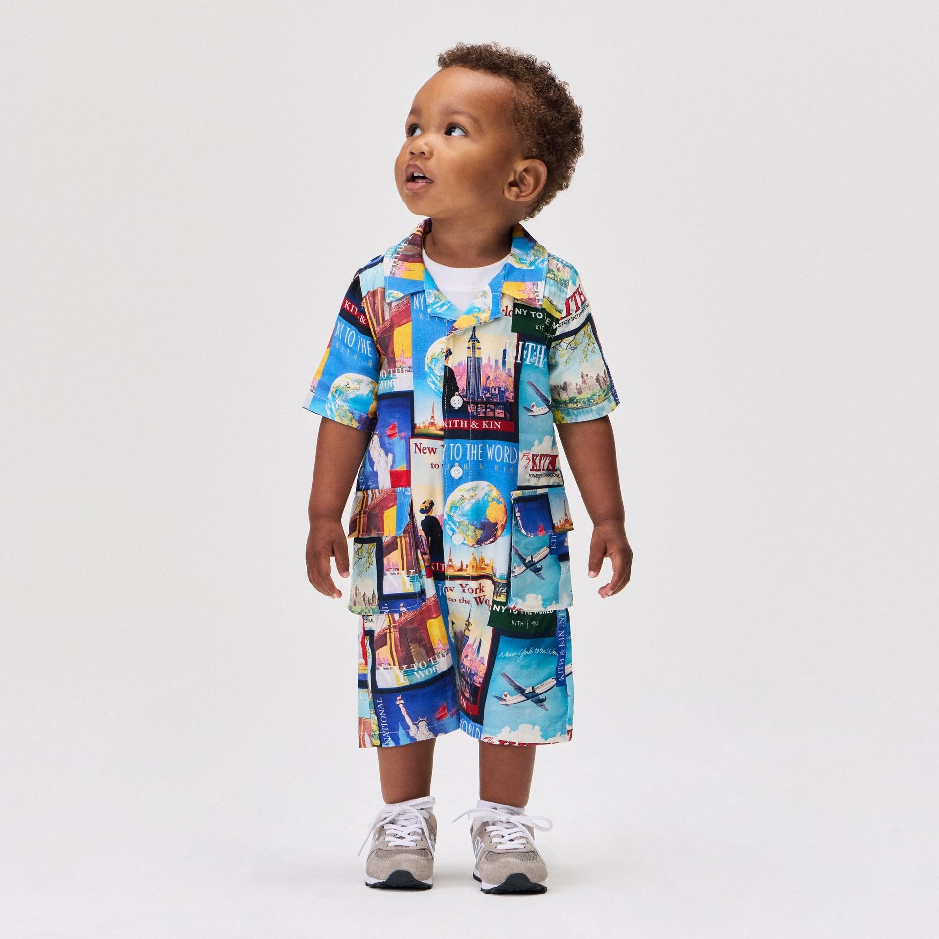 Kith Baby World Travel Printed Belmont Shortall - Nocturnal
