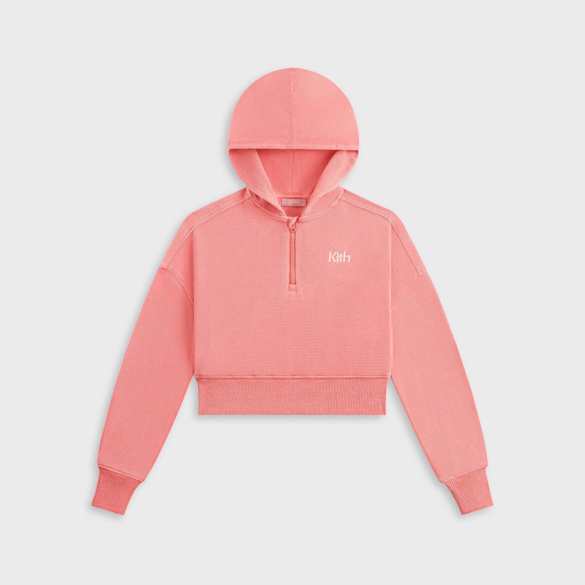 Kith Kids Waffle Fallon Quarter Zip Hoodie - Dawn