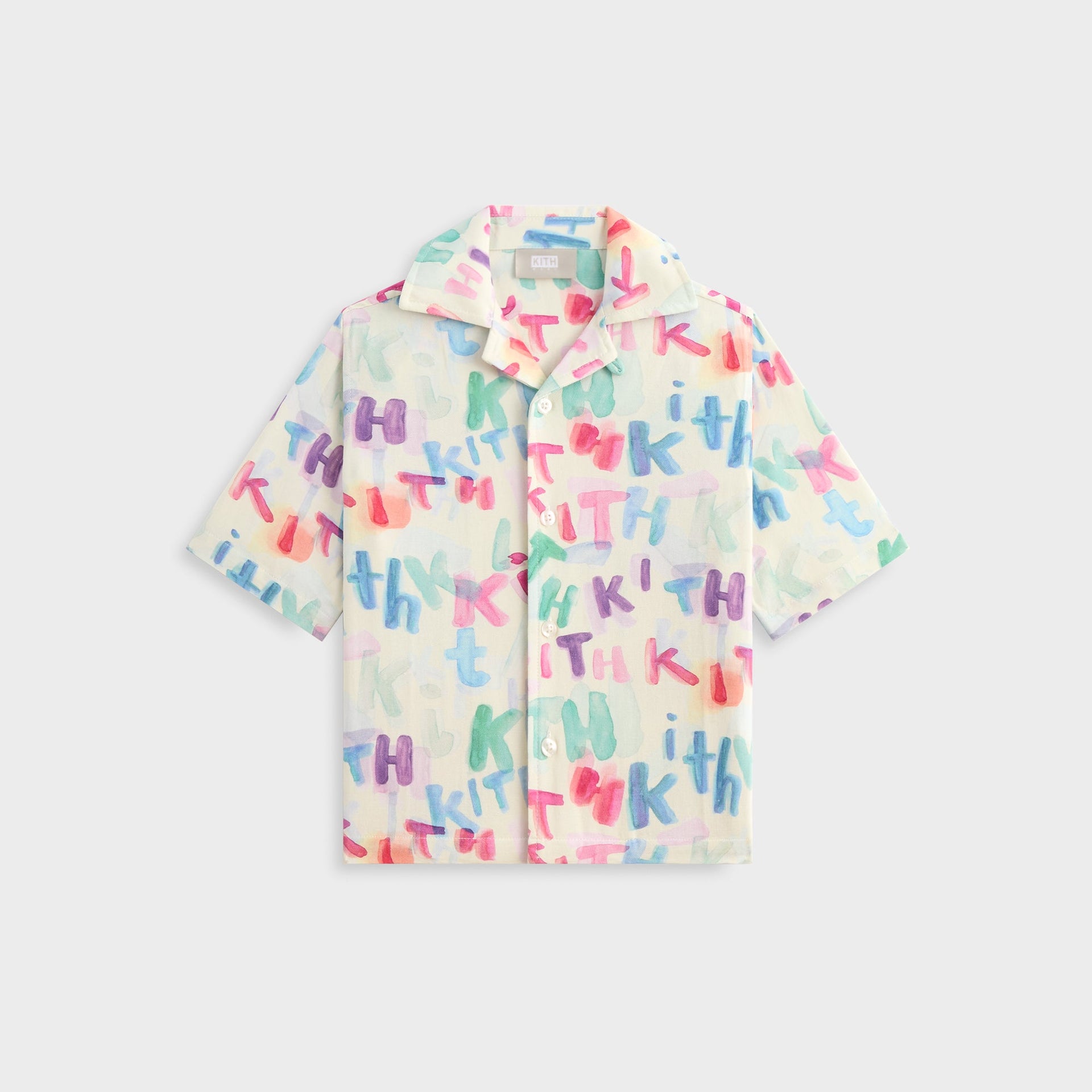 Kith Kids Watercolor Camp Shirt - White