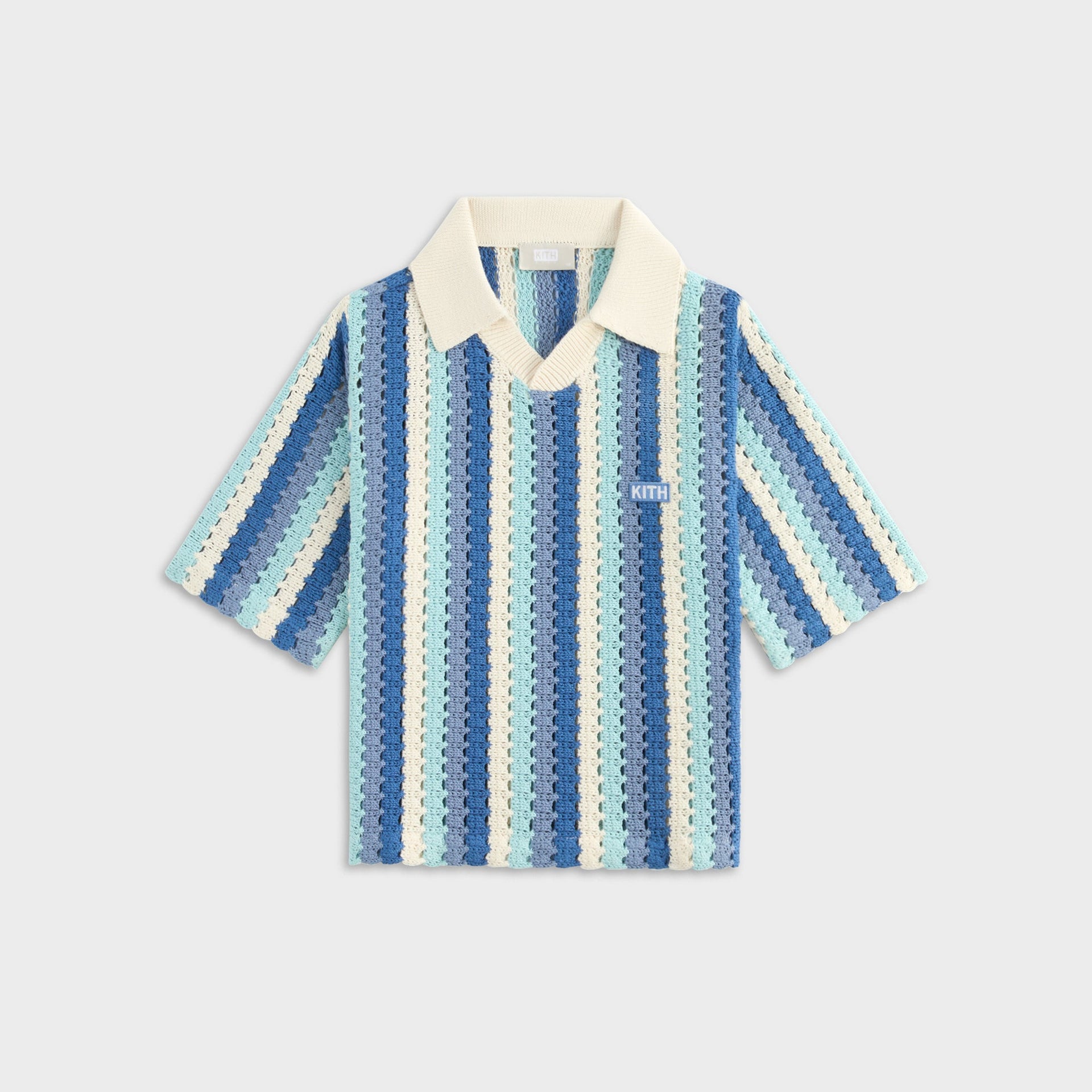 Kith Kids Open Knit Pullover Polo - Blue Skies