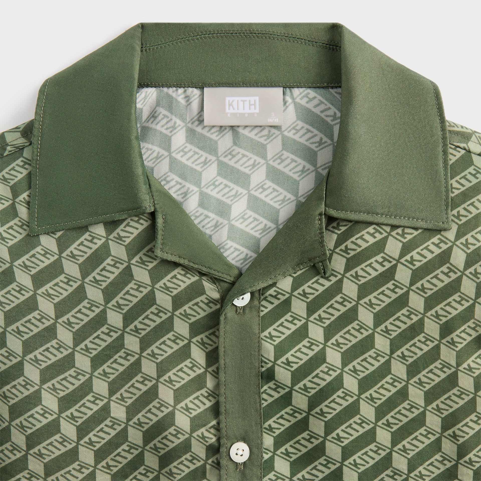 Kith Kids Monogram Thompson Camp Shirt - Spear