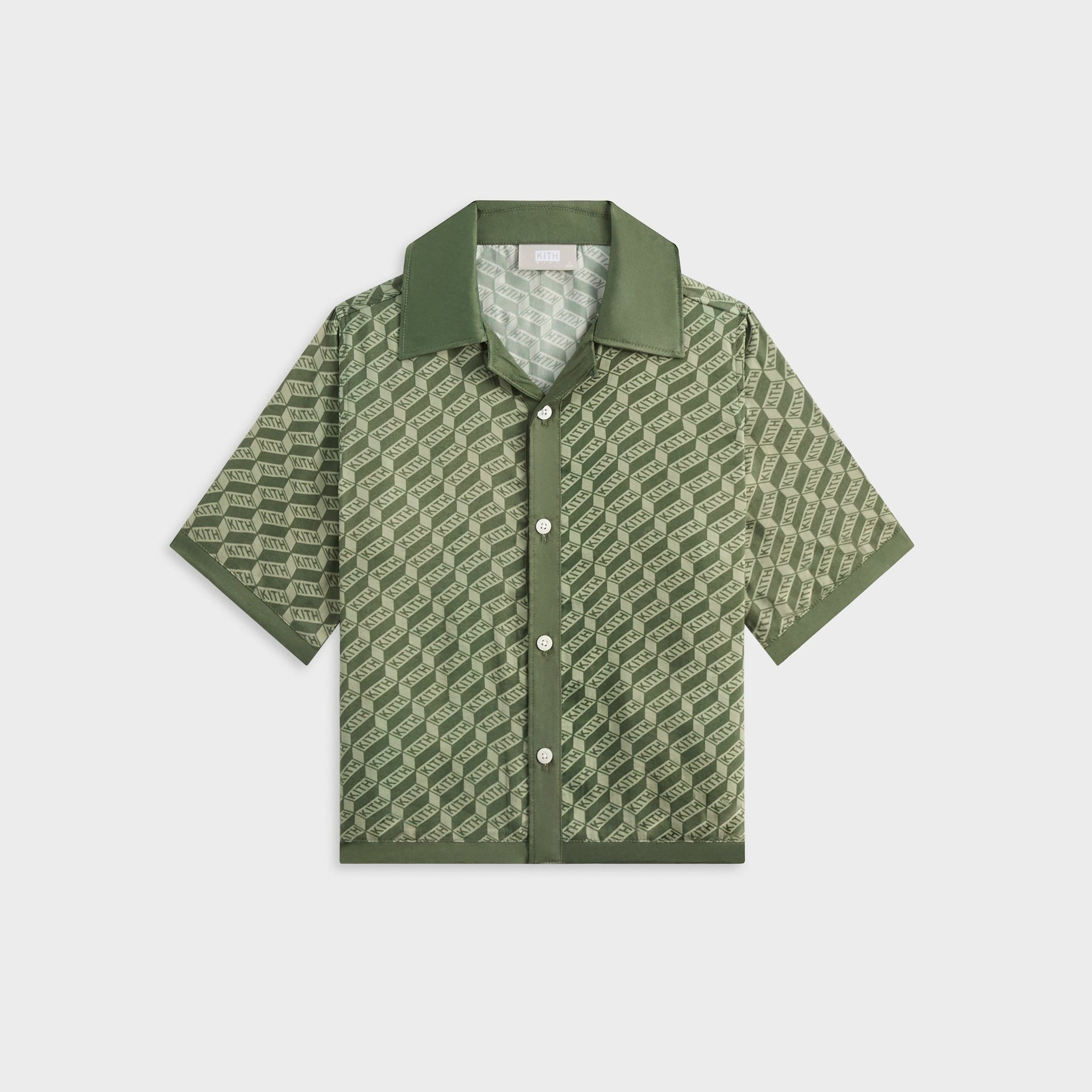 Kith Kids Monogram Thompson Camp Shirt - Spear
