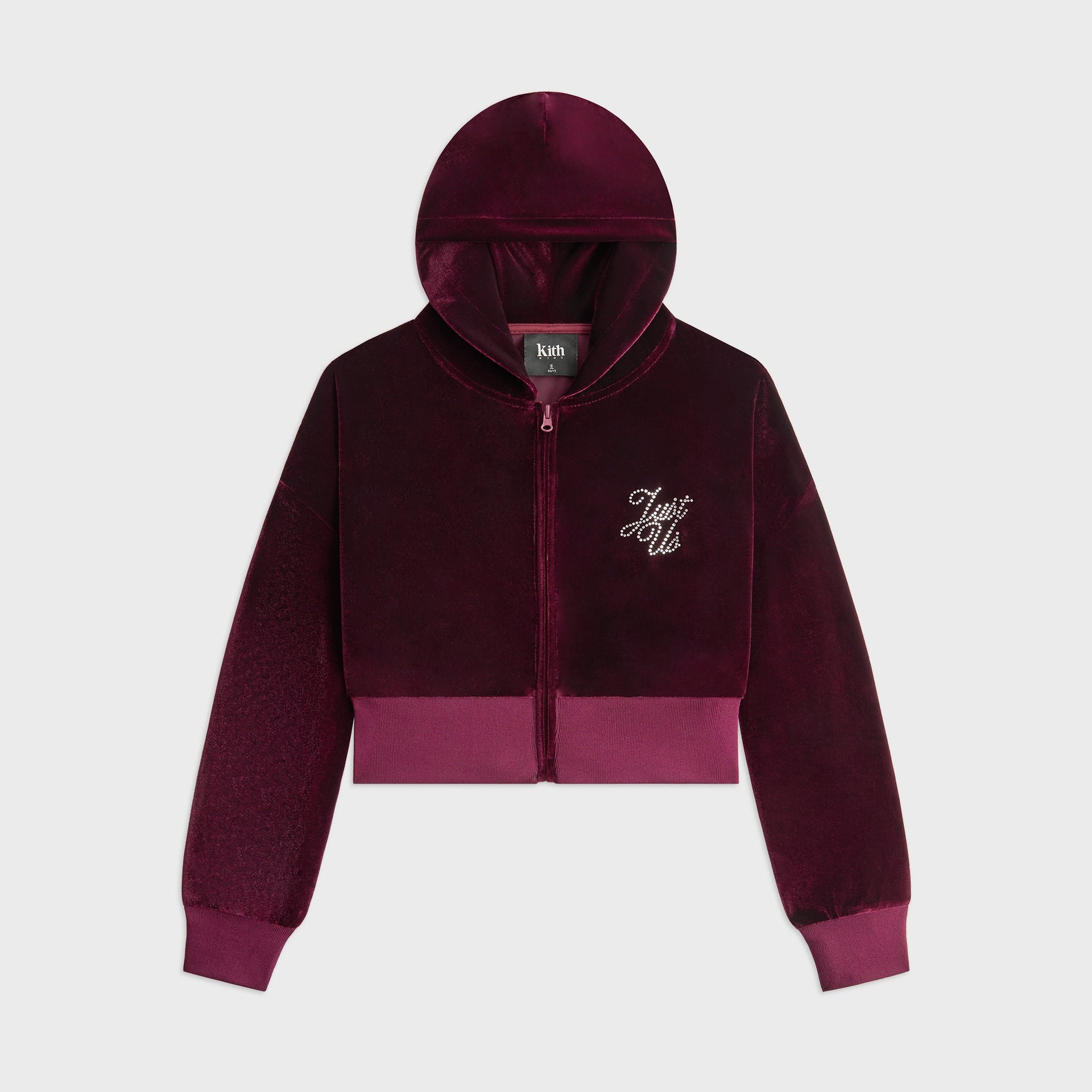 Kith Kids Velour Track Cropped Nelson Hoodie - Campus