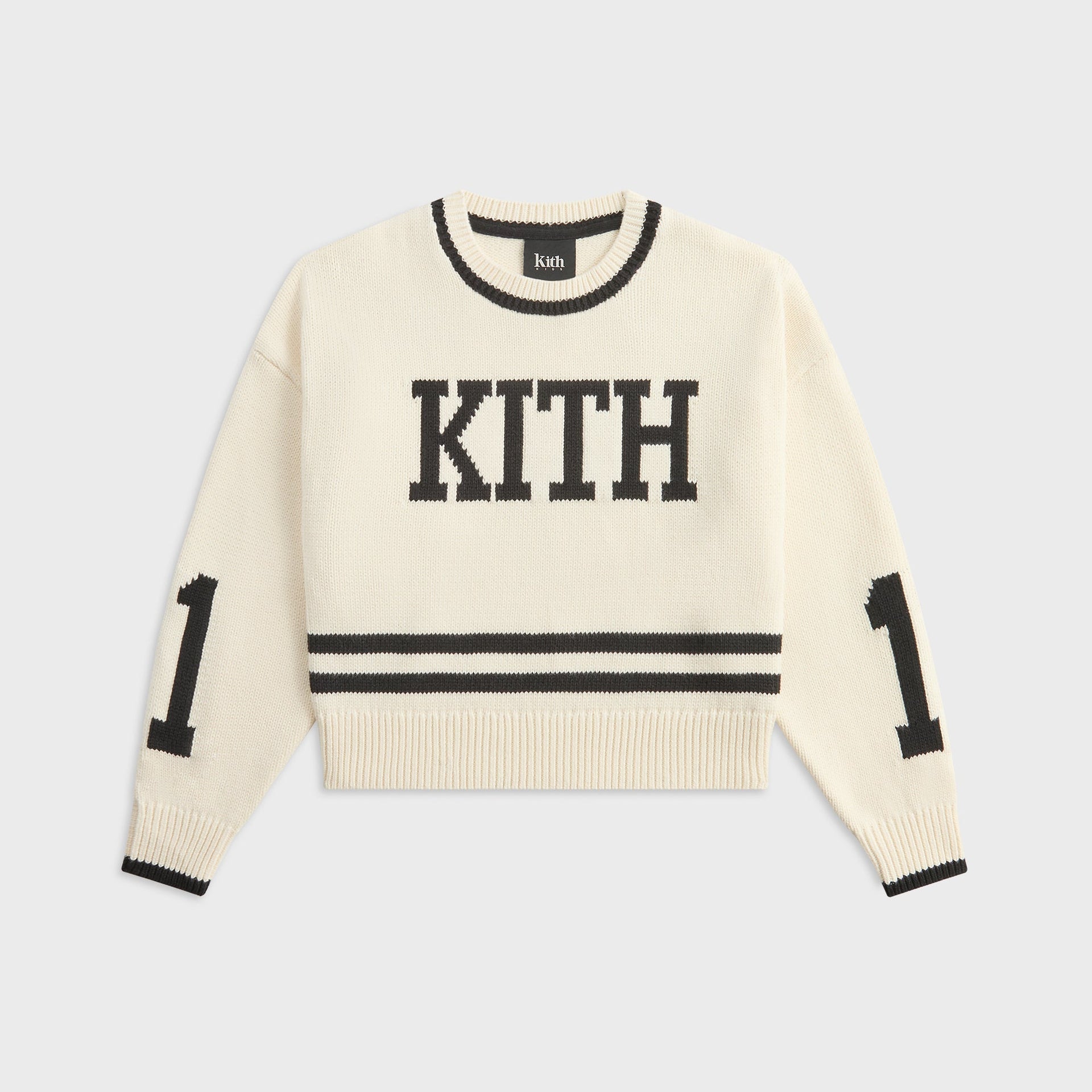 Kith Kids Varsity Crewneck Sweater - Sandrift