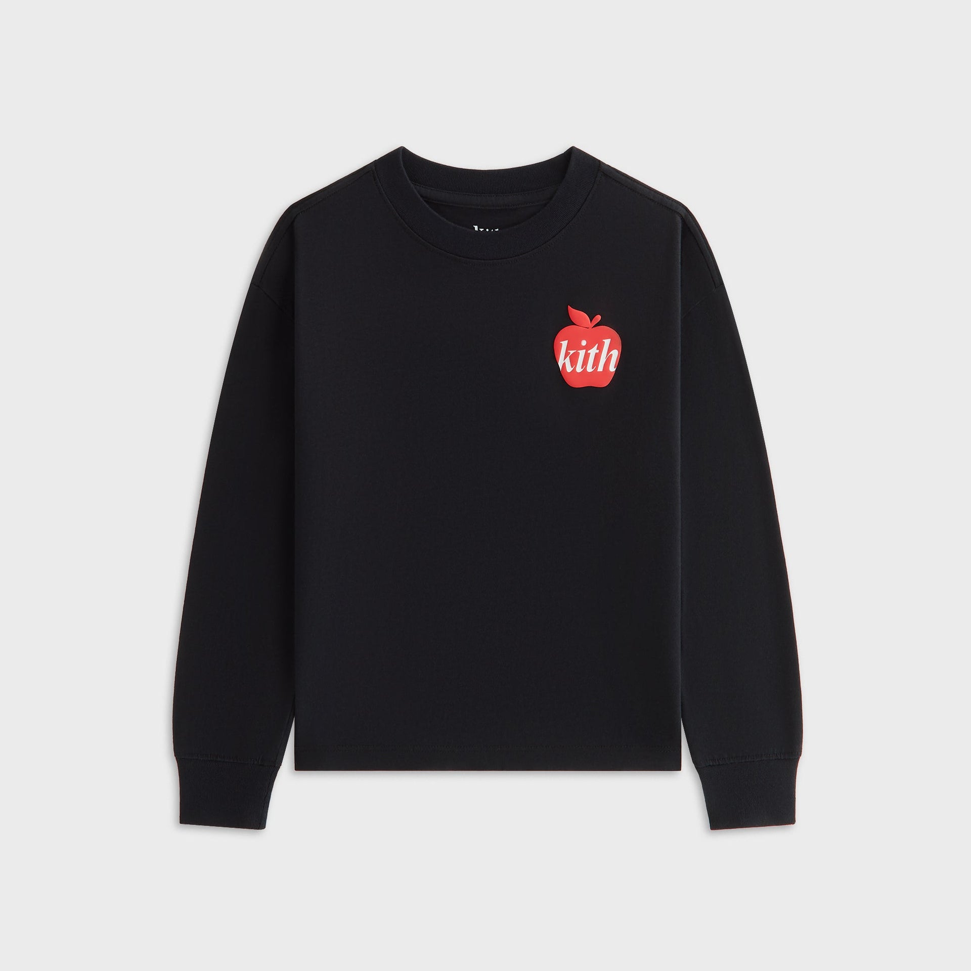 Kith Kids Apple Logo Graphic Long Sleeve Tee - Black