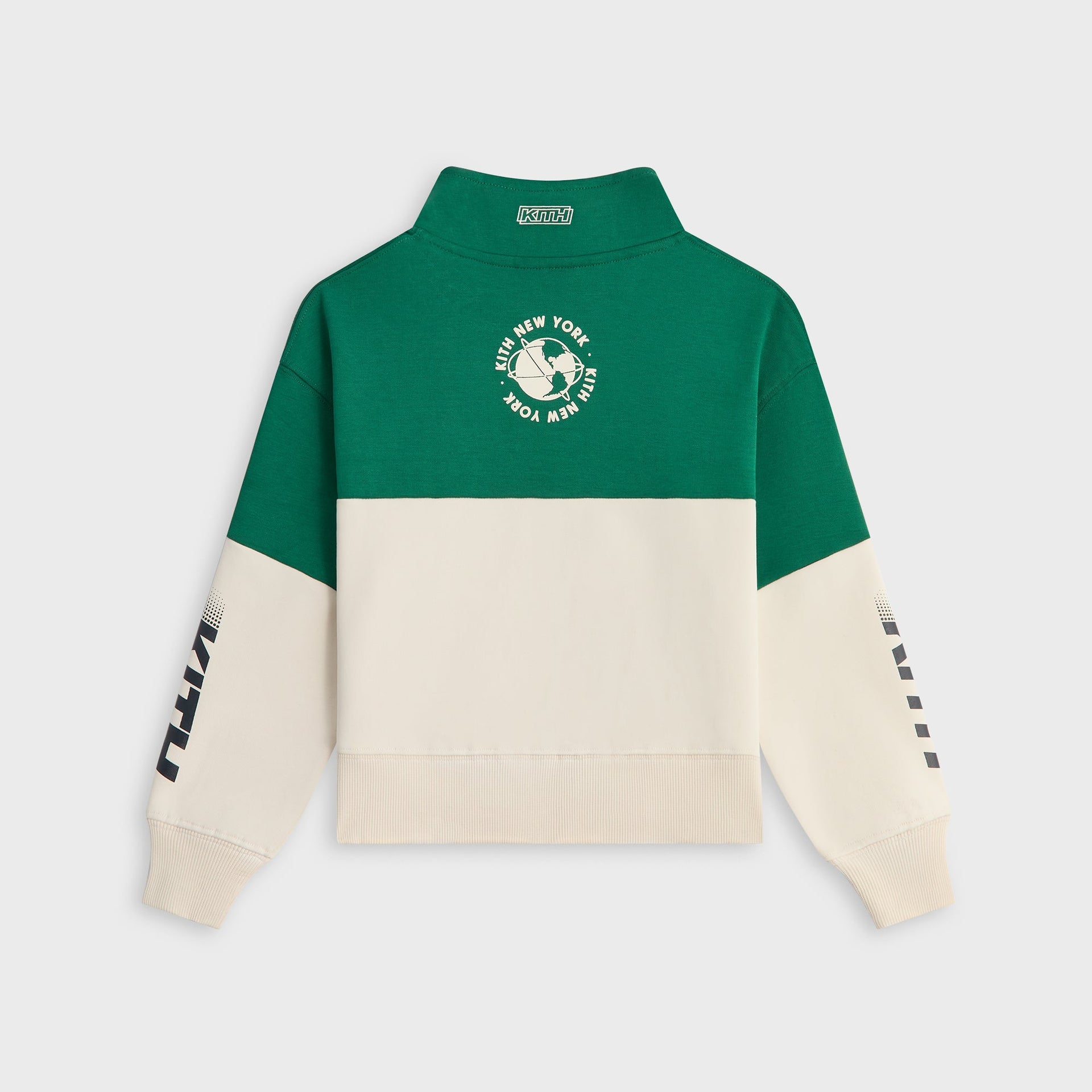 Kith Kids Logo Blocked Hunter Quarter Zip - Newt