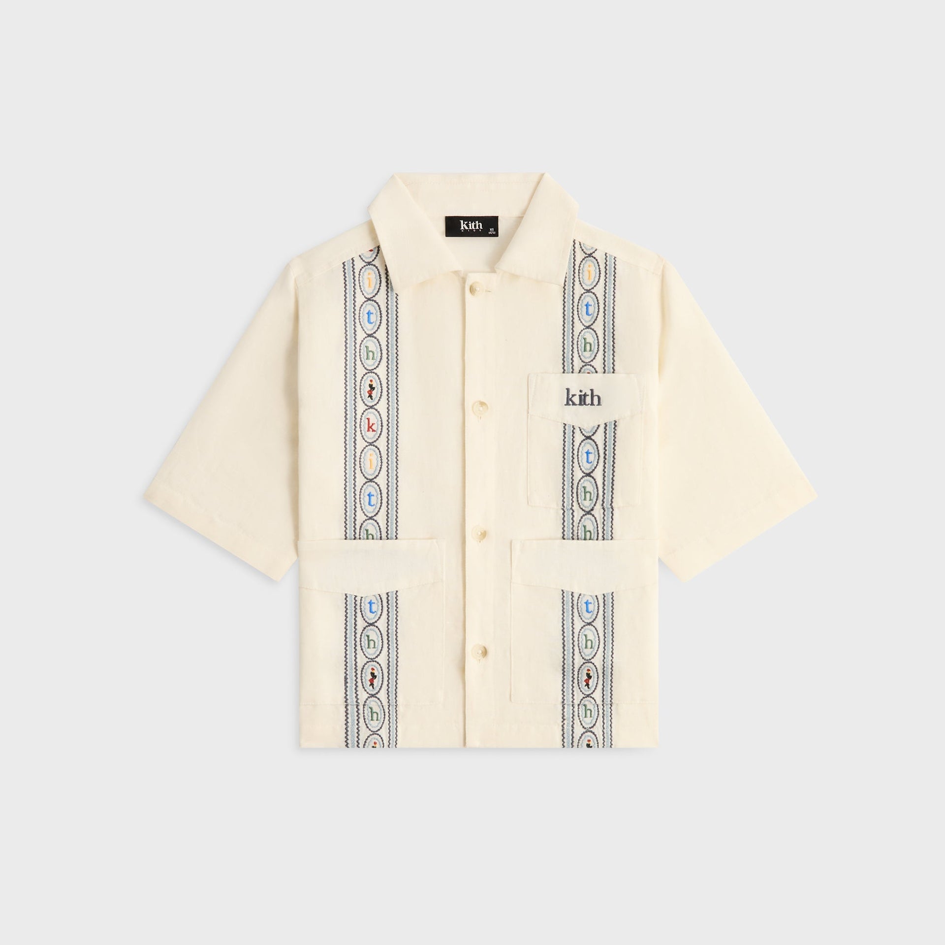 Kith Kids Novelty Embroidered Bennet Collared Shirt - Silk - PH