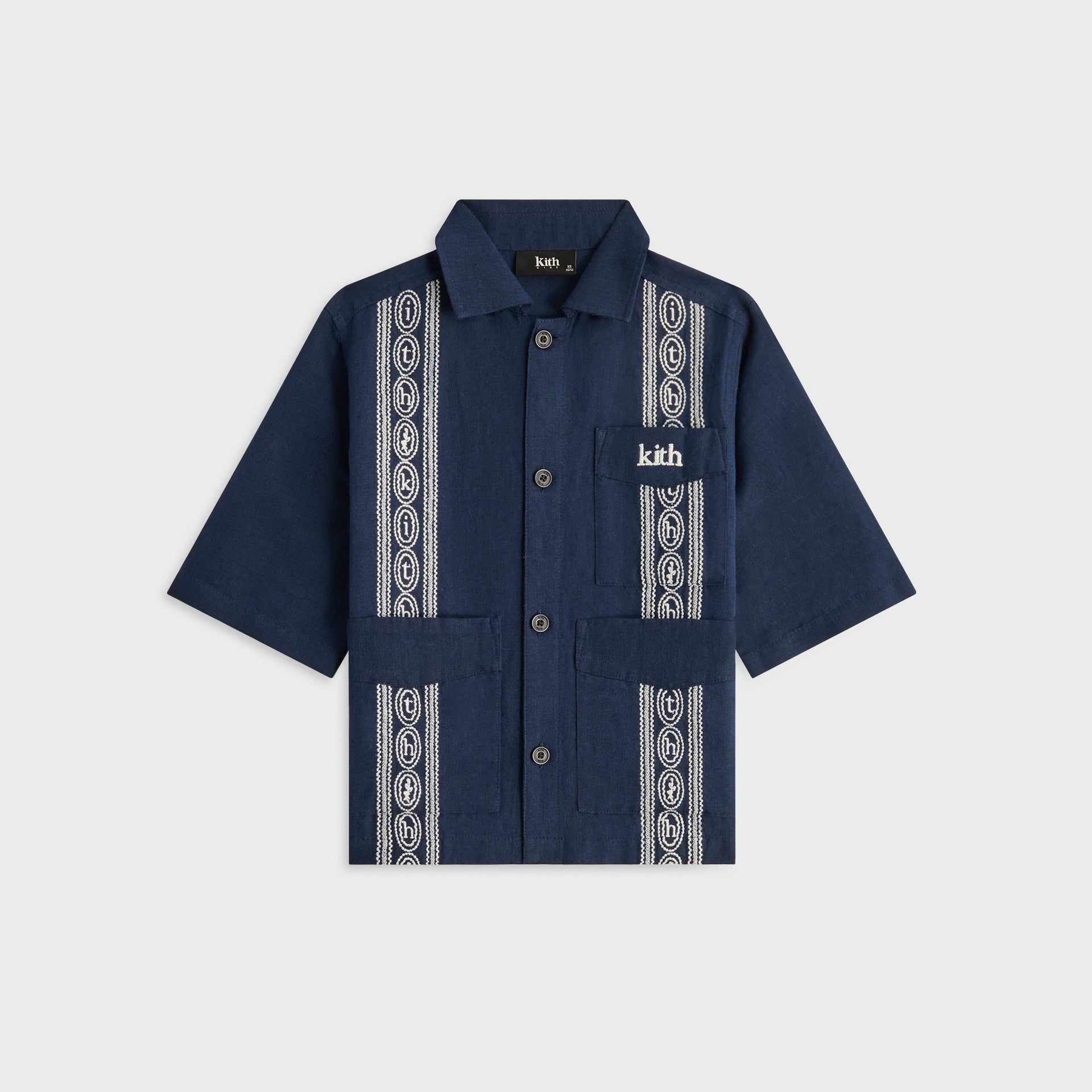 Kith Kids Novelty Embroidered Bennet Collared Shirt - Nocturnal - PH