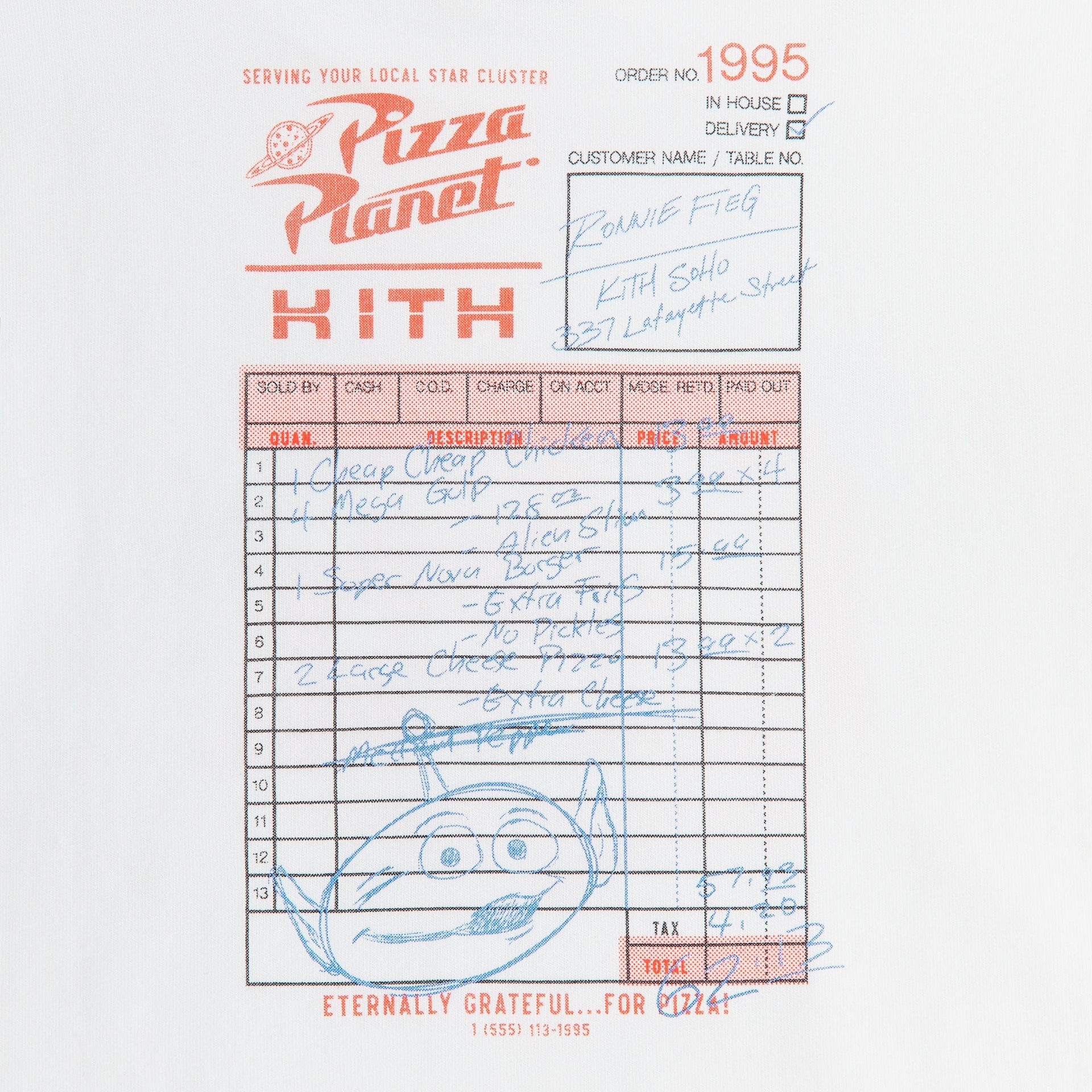 Disney | Kith Kids for Pixar Pizza Planet Long Sleeve Tee - White