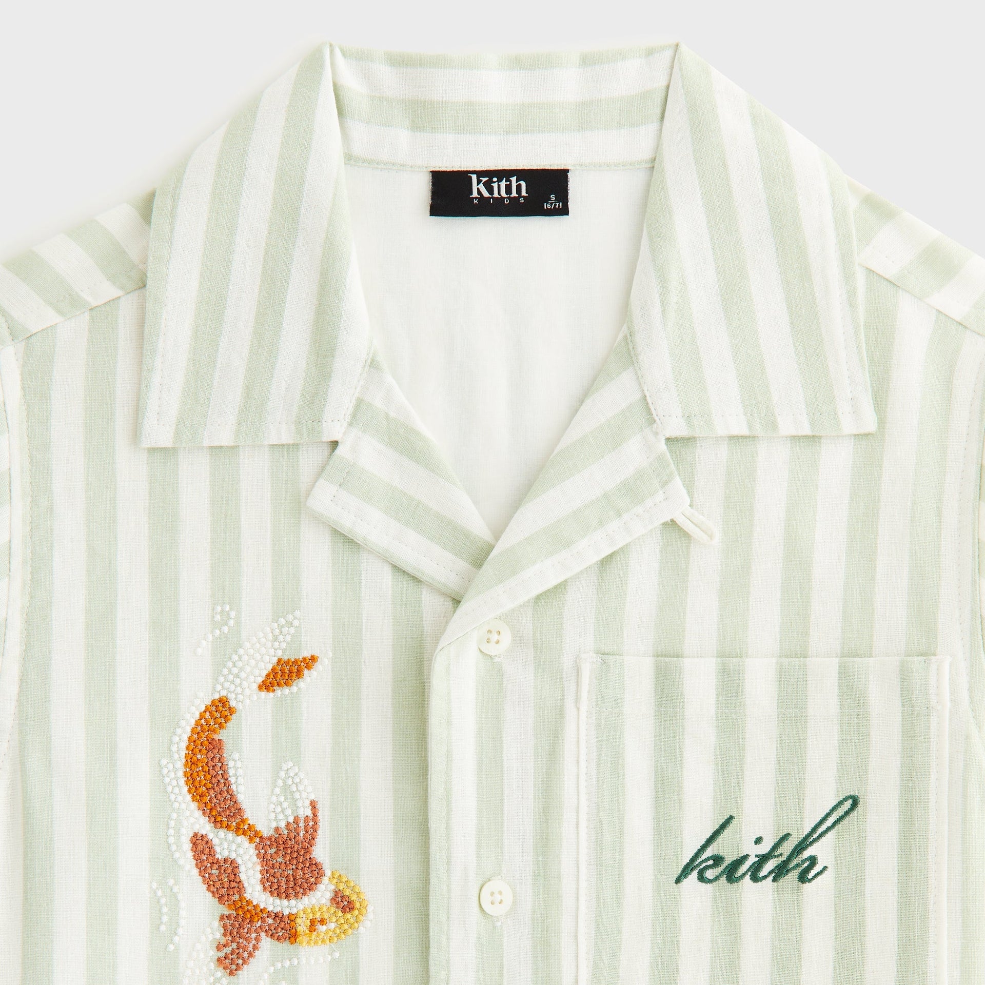 Kith Kids Embroidered Thompson Camp Shirt - Sage - PH
