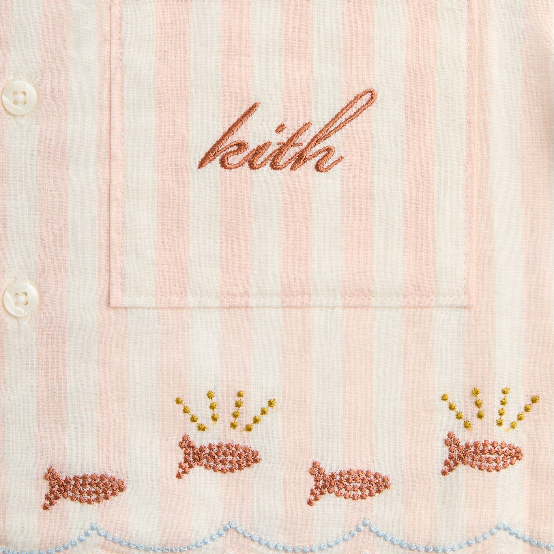 Kith Kids Embroidered Cropped Thompson Camp Shirt - Sahara - PH