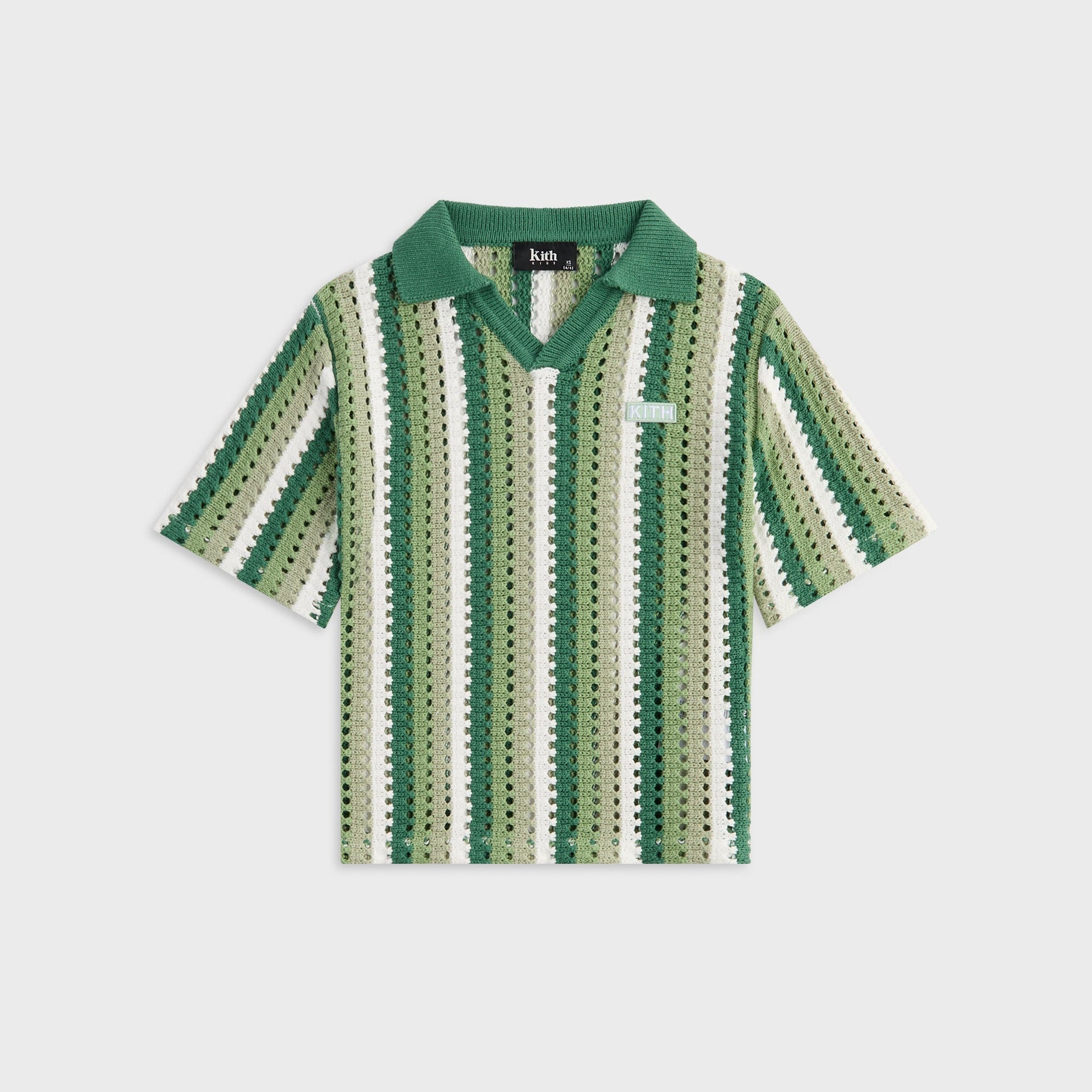 Kith Kids Open Knit Pullover Polo - Sage - PH