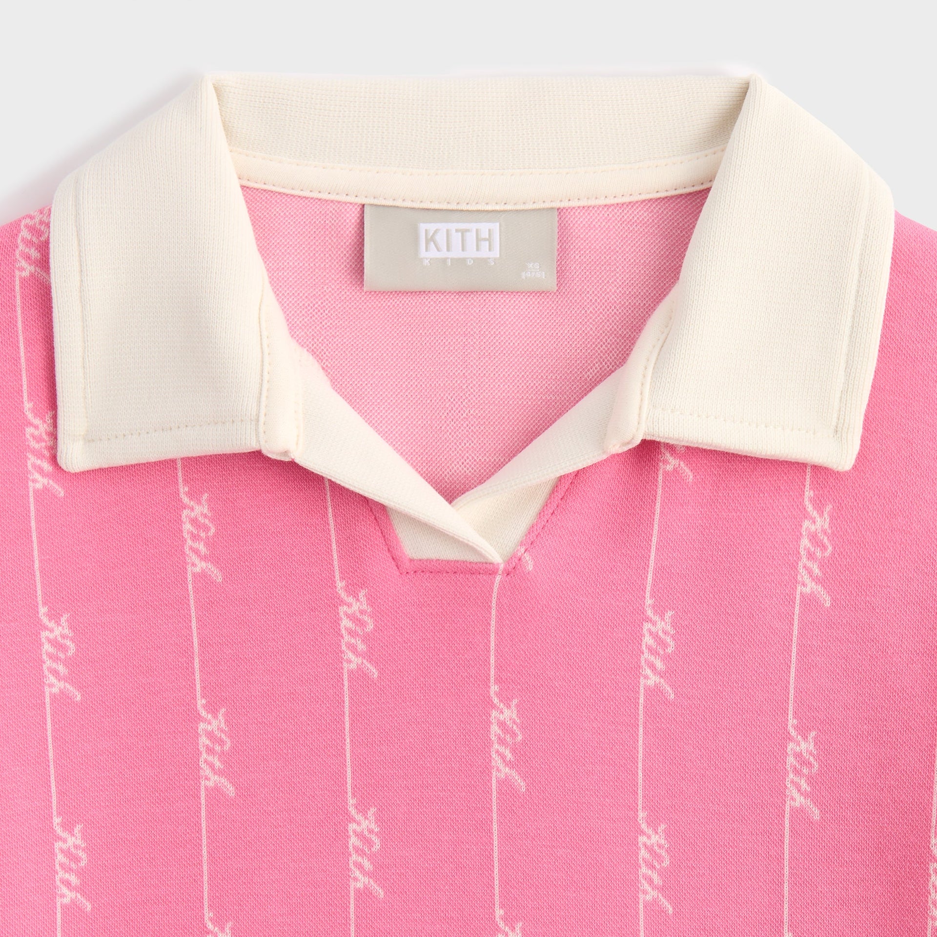 Kith Kids Script Knit Tilden Dress - Peony