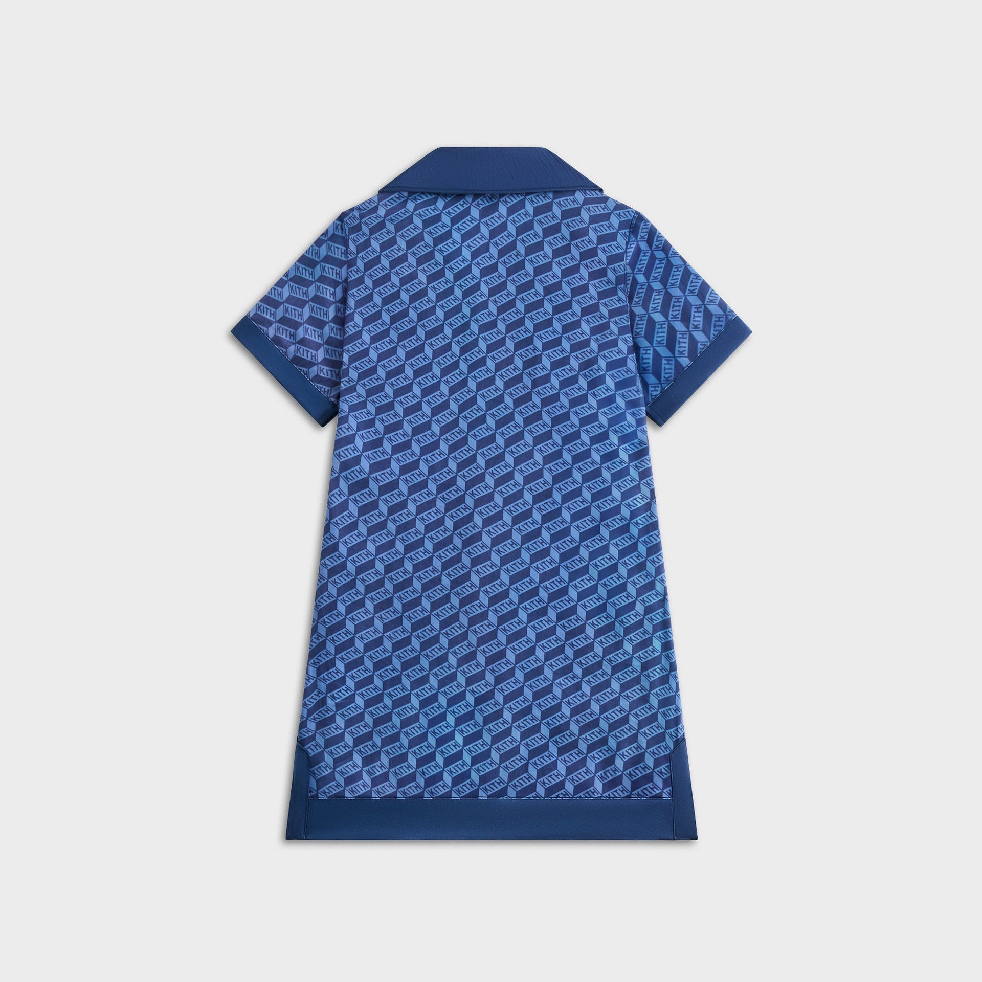 Kith Kids Monogram Camp Shirt Dress - Atlantic