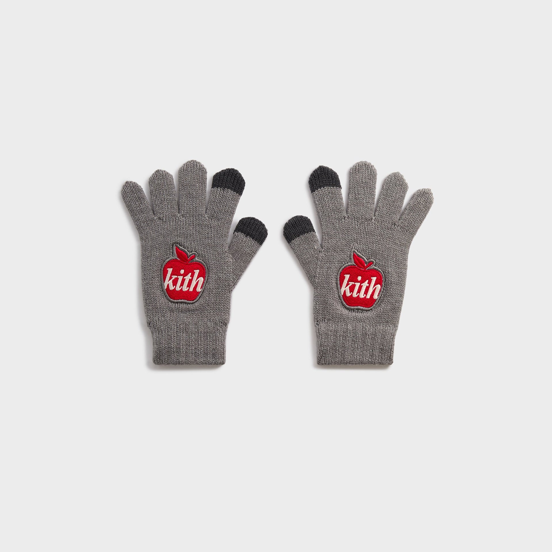 Kith Kids Jacquard Apple Gloves - Light Heather Grey