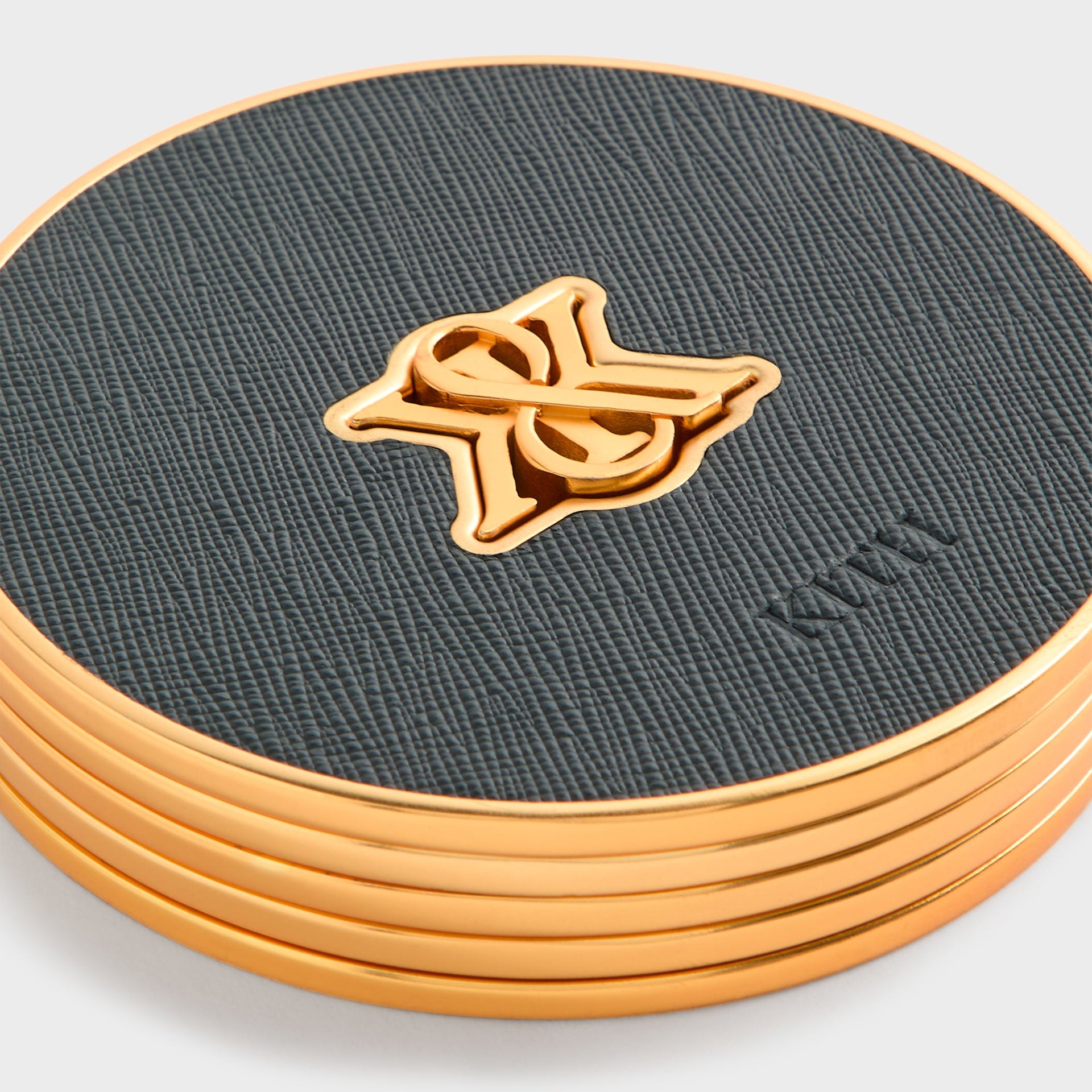 Kithmas Crest Set of 4 Leather Coasters - Stadium
