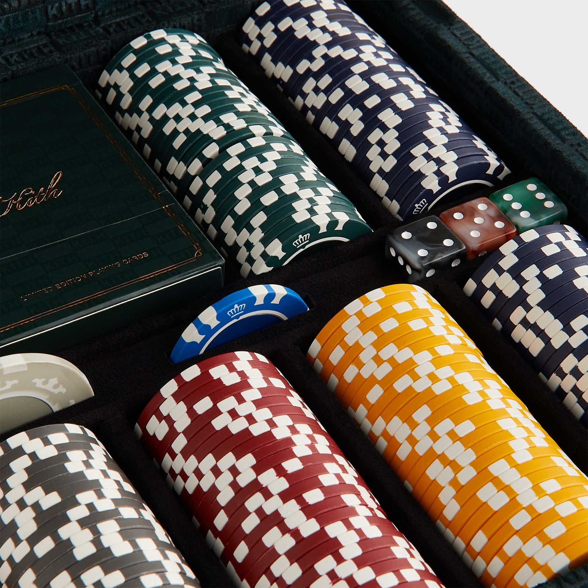 Kithmas Monogram Debossed Suede Poker Set - Stadium