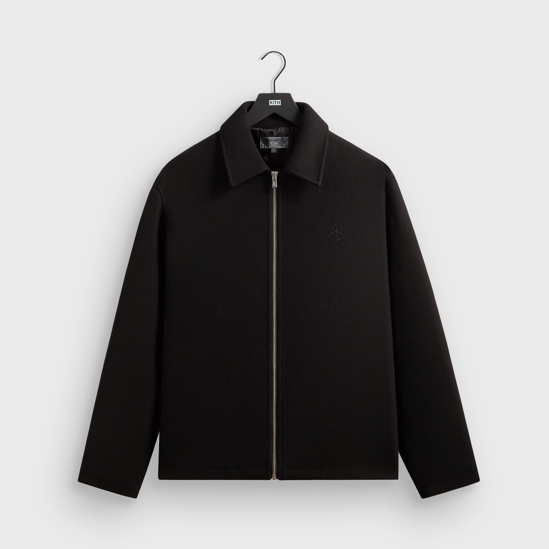 Kith Felted Jersey Lane Coaches Jacket - Black